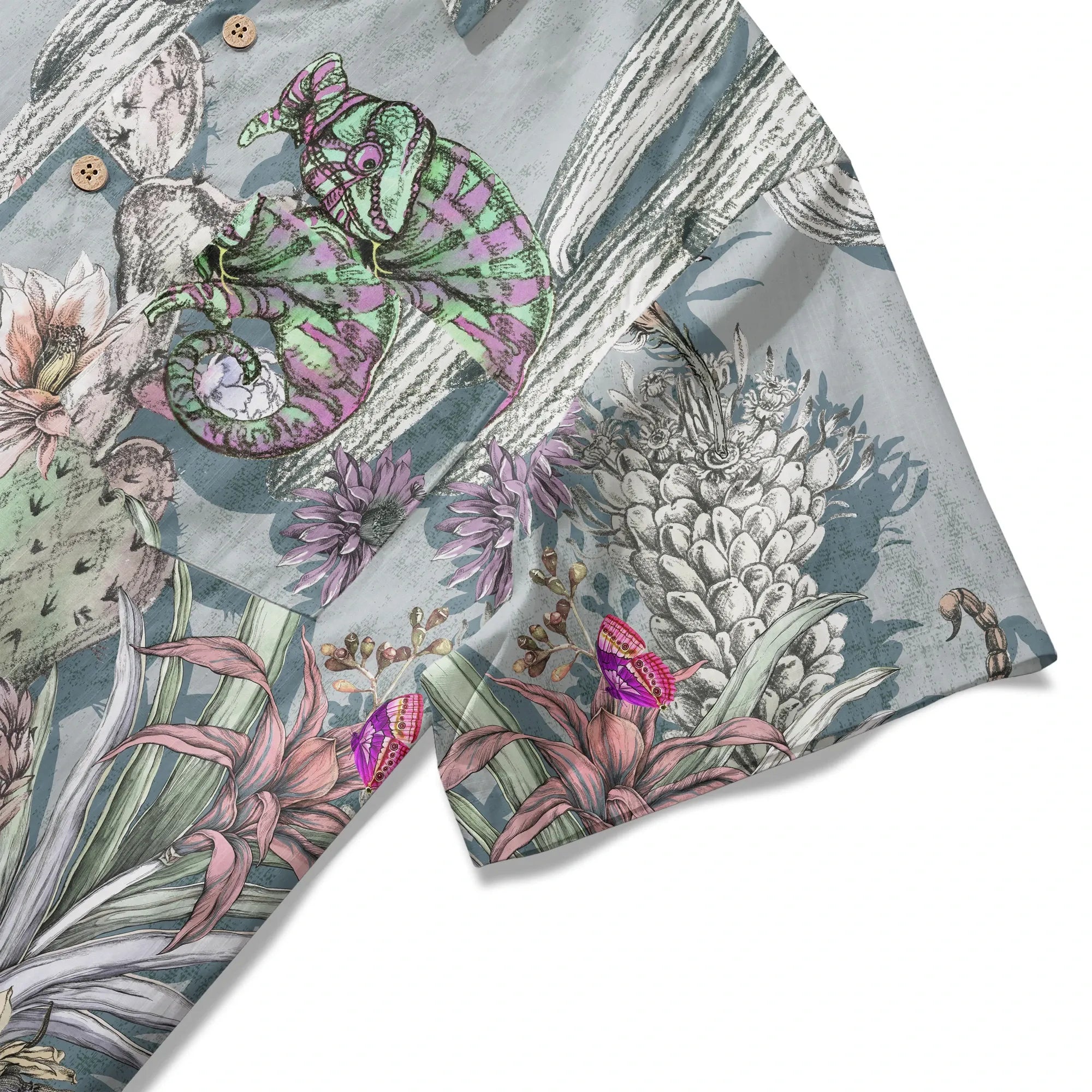 Desert-themed Hawaiian shirt, breathable cotton, for men