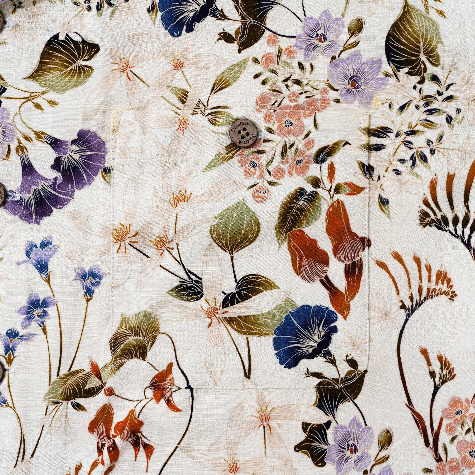 Chemise hawaïenne 100 % soie pour hommes Australian Wildflower Mid par Eloise, chemise Aloha à col camp.