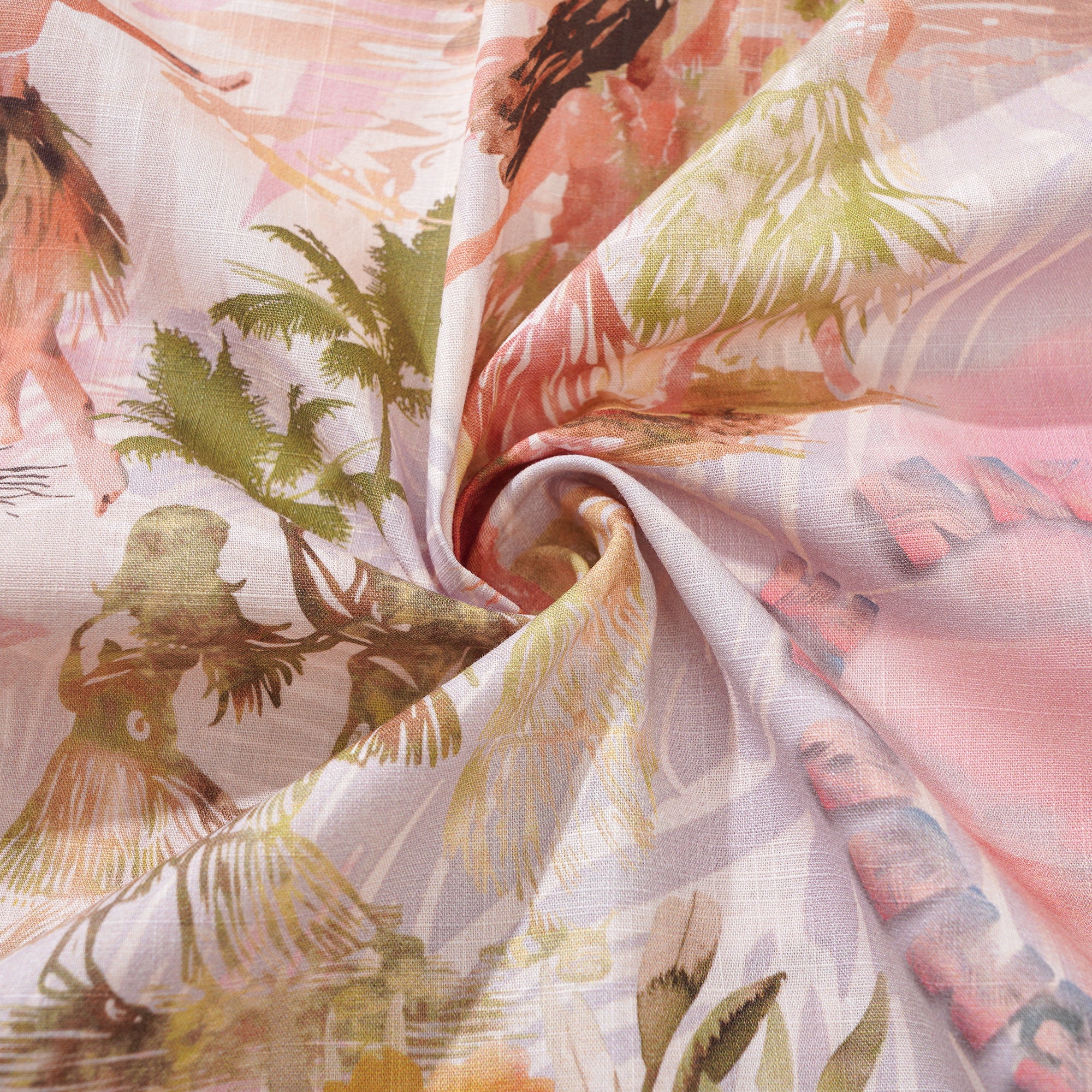 Damen Hawaiian Shirt Kurzarm Knopfverschluss 100% Baumwolle Beige Aloha Entspannende Tropen-Vibes