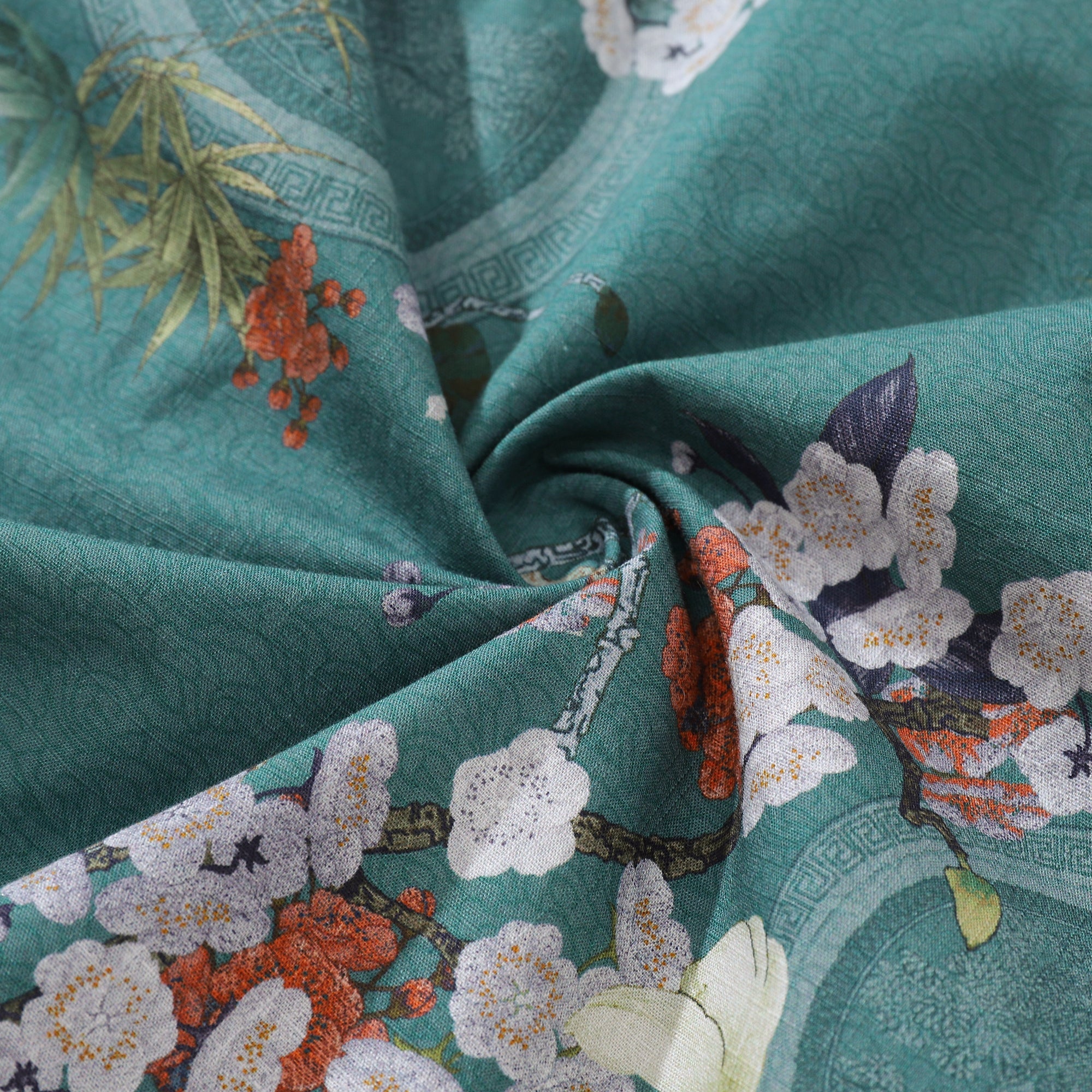 Women's Hawaiian Shirt Short Sleeve Button-up Flowers Print Cotton Shirt Elegant Plum Fragrance