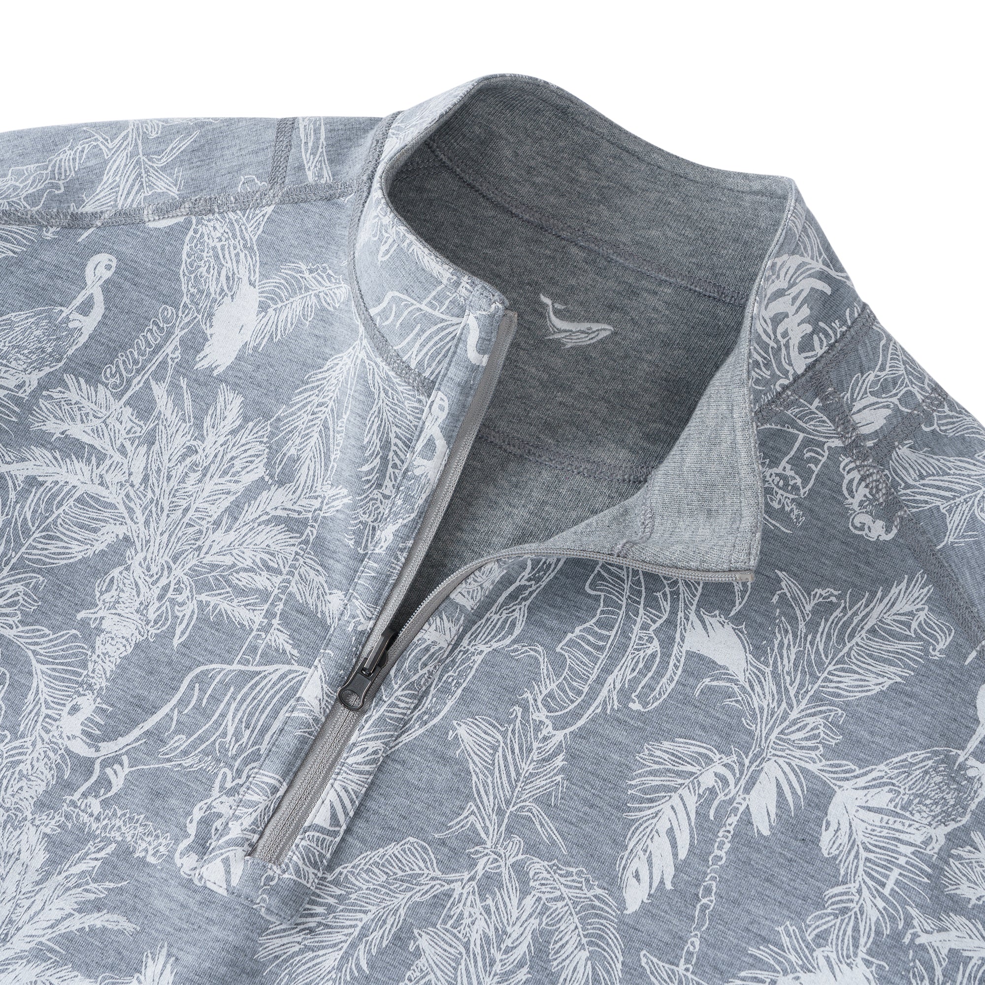 Sweat-shirt mi-zip enchantant de la forêt tropicale (Port reversible)