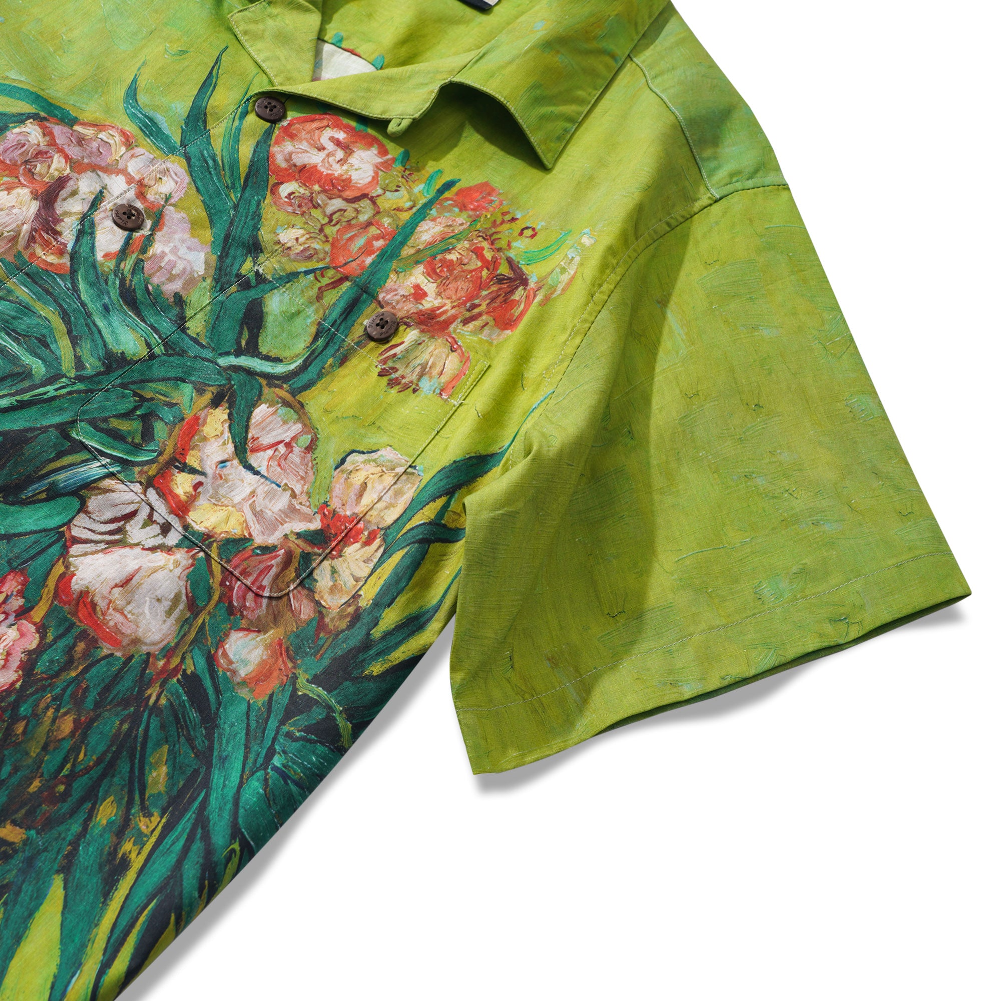 Collier de camp à manches courtes à manches courtes à manches courtes 100% coton Van Van Gogh Blossoms