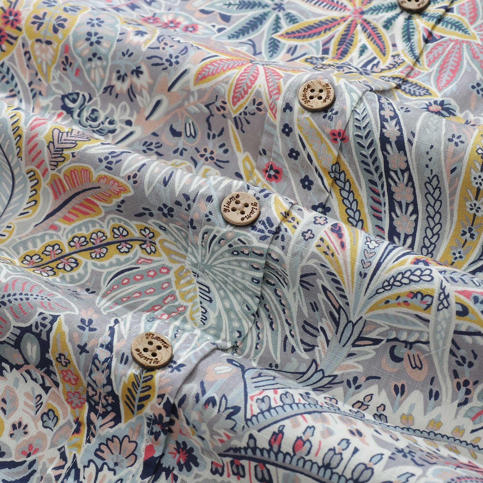 Breathable Hawaiian Shirt for Men Tropical Palm Tree Print 100% Cotton Wrinkle Free Shirt