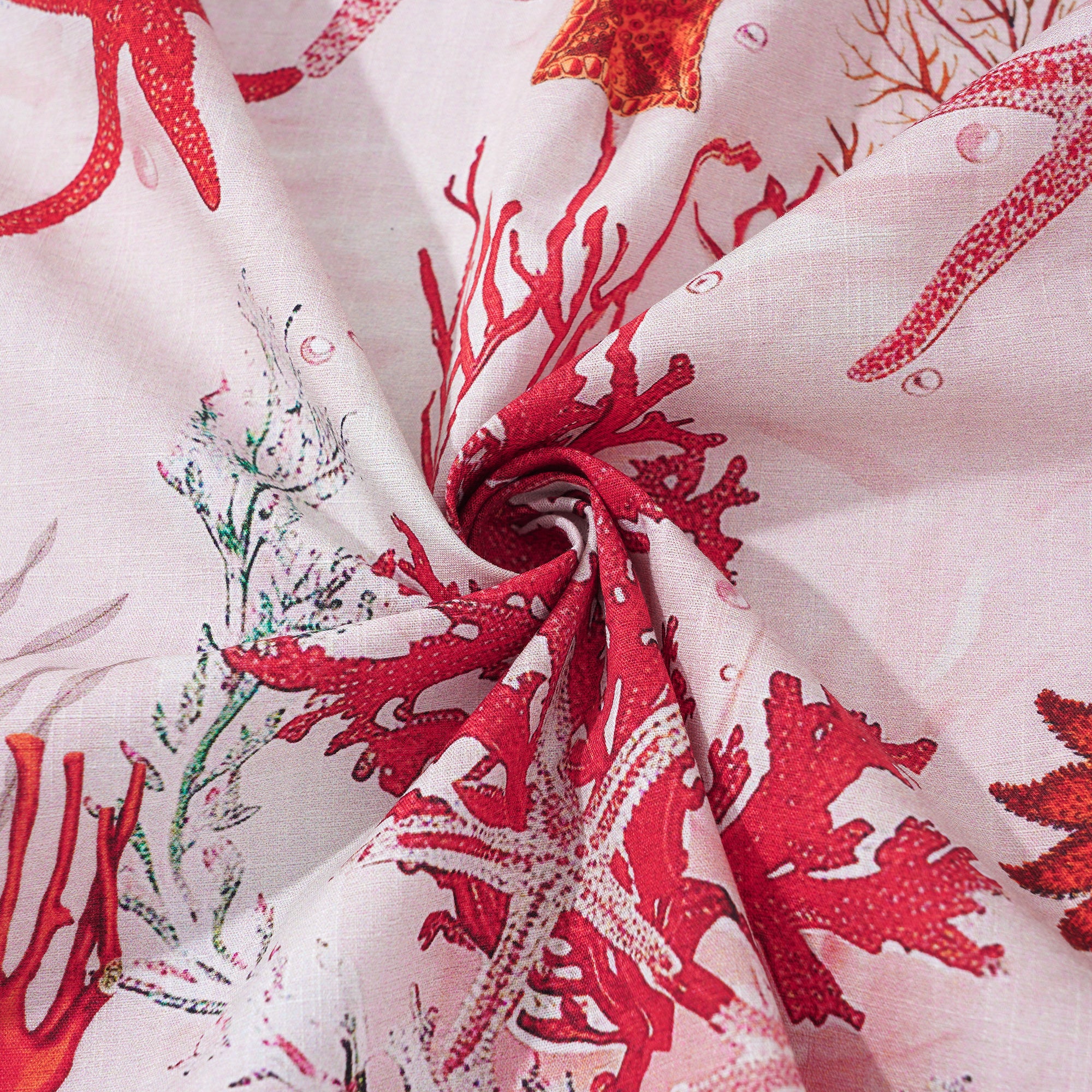 Men's Marine Life Hawaiian Shirt Short Sleeve Button-down 100% Cotton Pink Aloha Coral Reverie