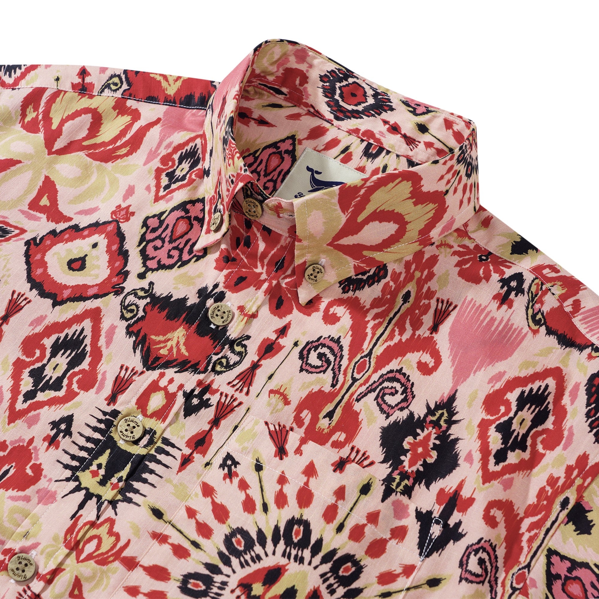 Men's Hawaiian Shirt Short Sleeve Button-down 100% Cotton Black Aloha Ikaika Hawaiian Artisan Shirt