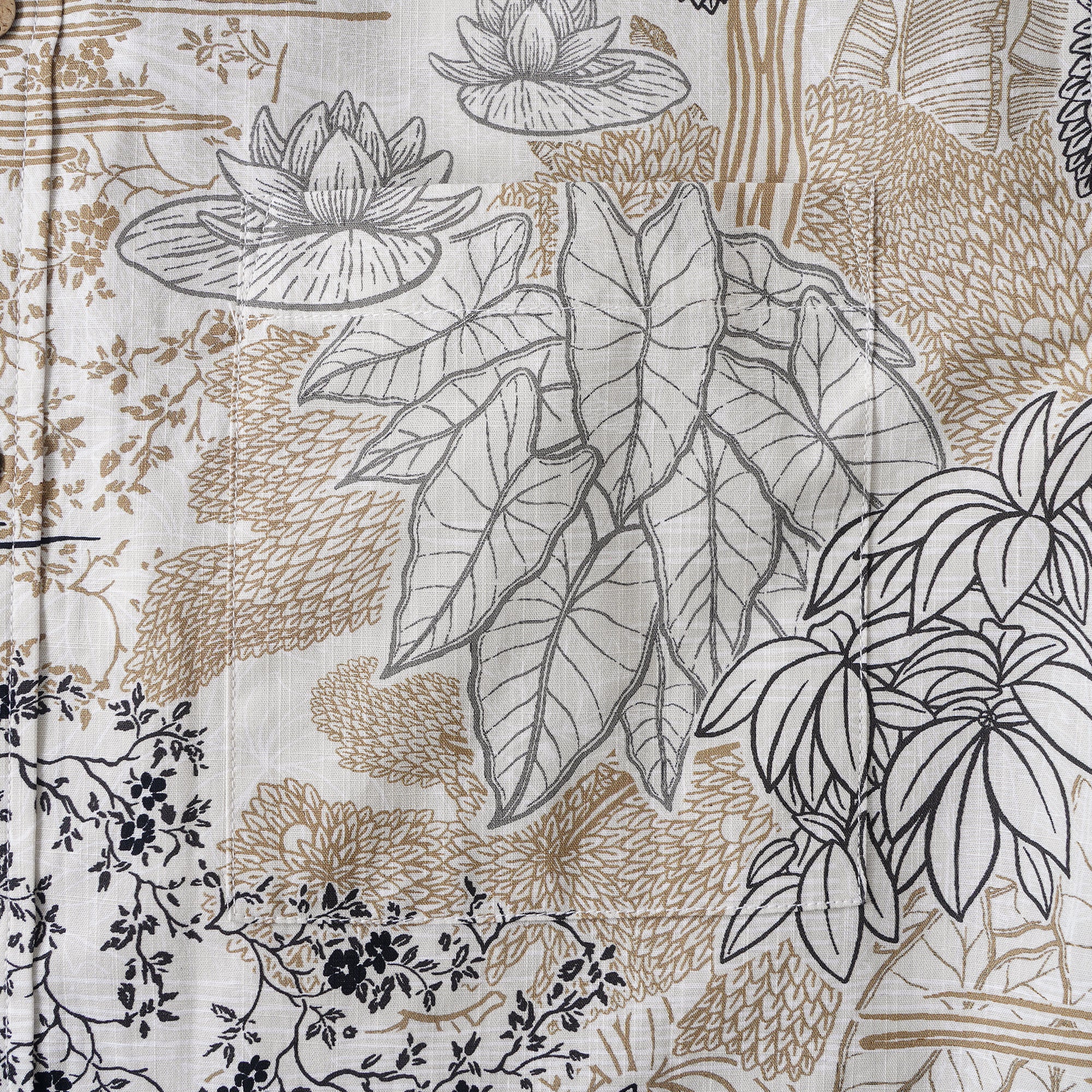 Chemise à manches courtes en coton 100% pour homme, marron Aloha hawaïenne