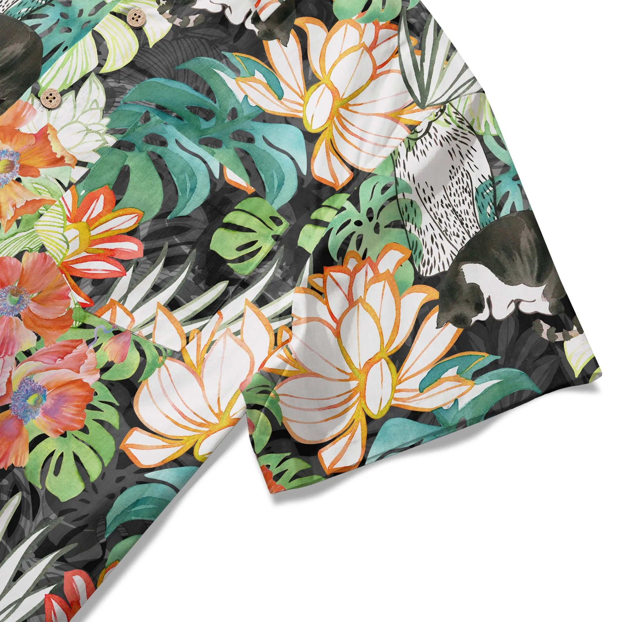 LeosWare men's shirt with vibrant jungle theme