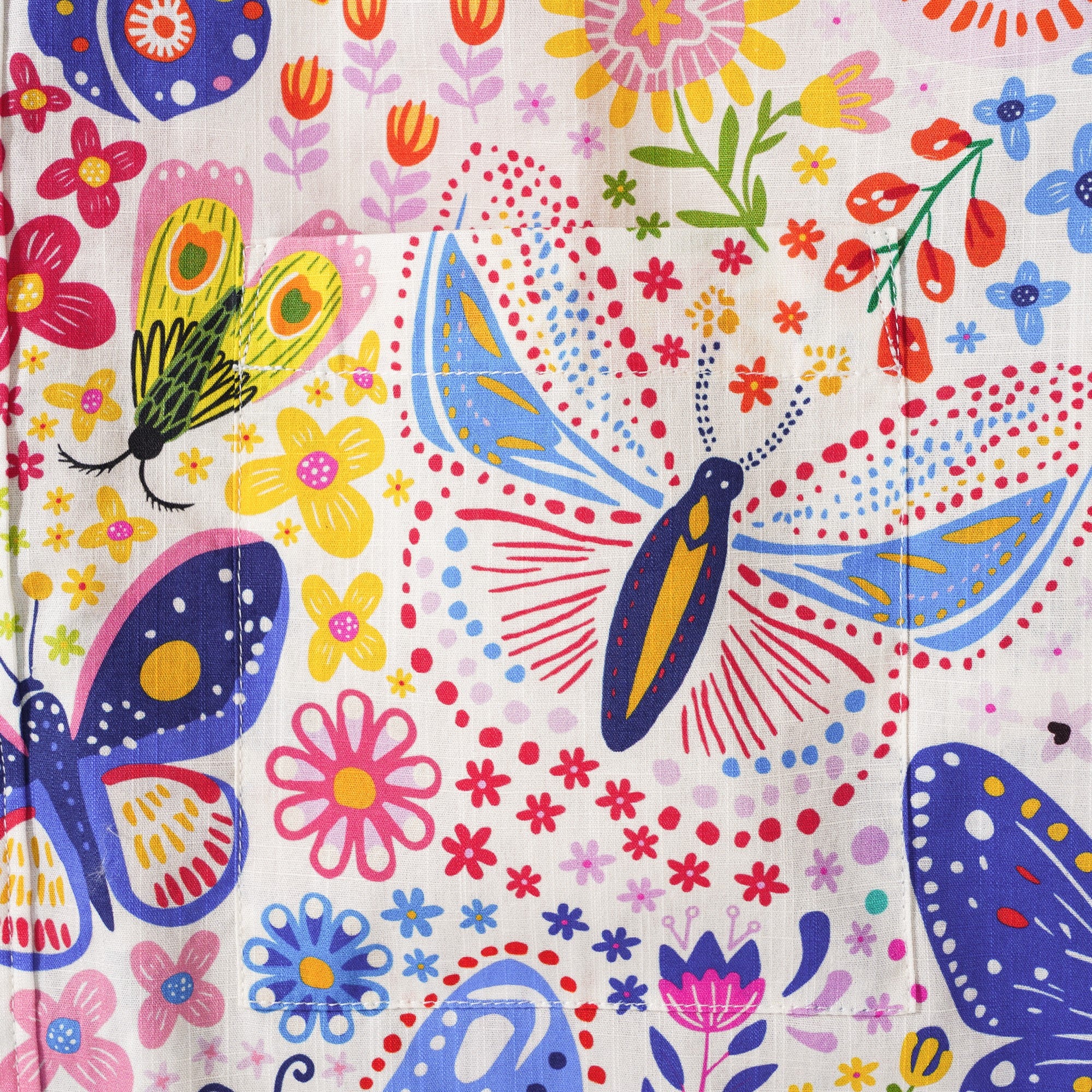 Chemise hawaïenne papillon masculin à manches courtes à manches courtes 100% coton