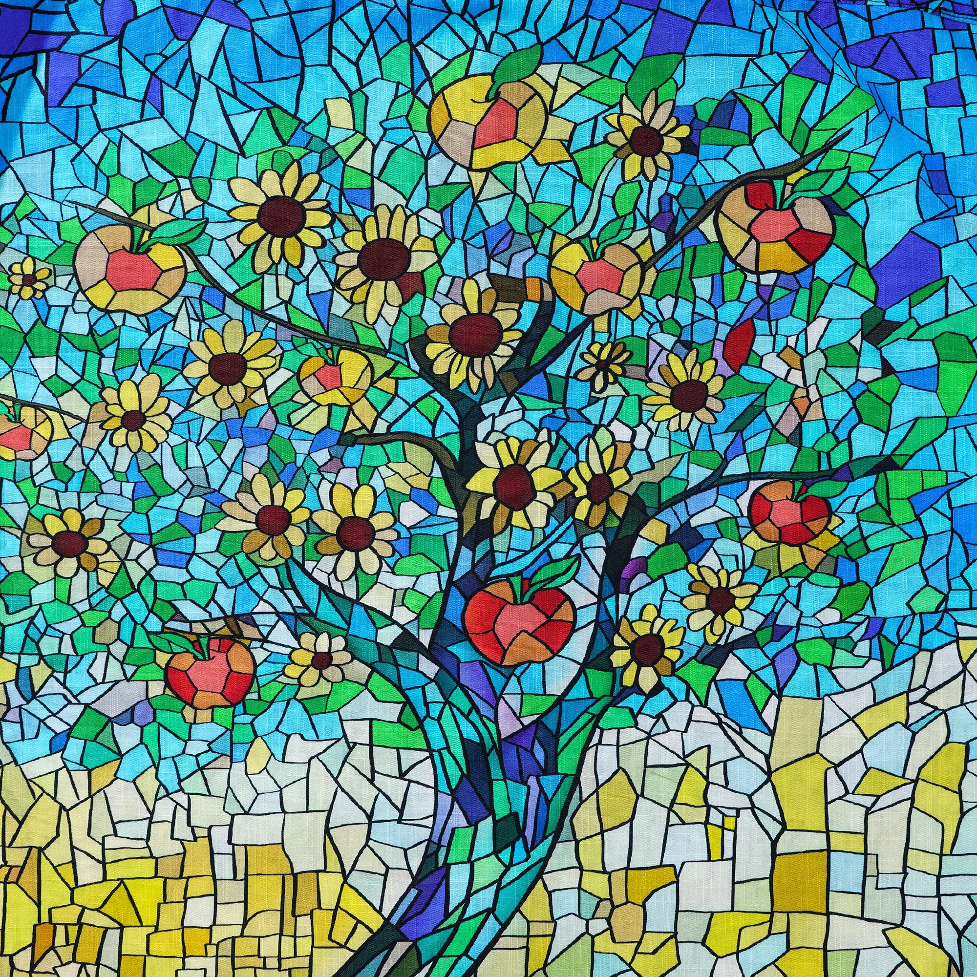 Collier de camp à manches courtes à manches courtes pour hommes 100% Blue Blue Blue en verre ensoleillé