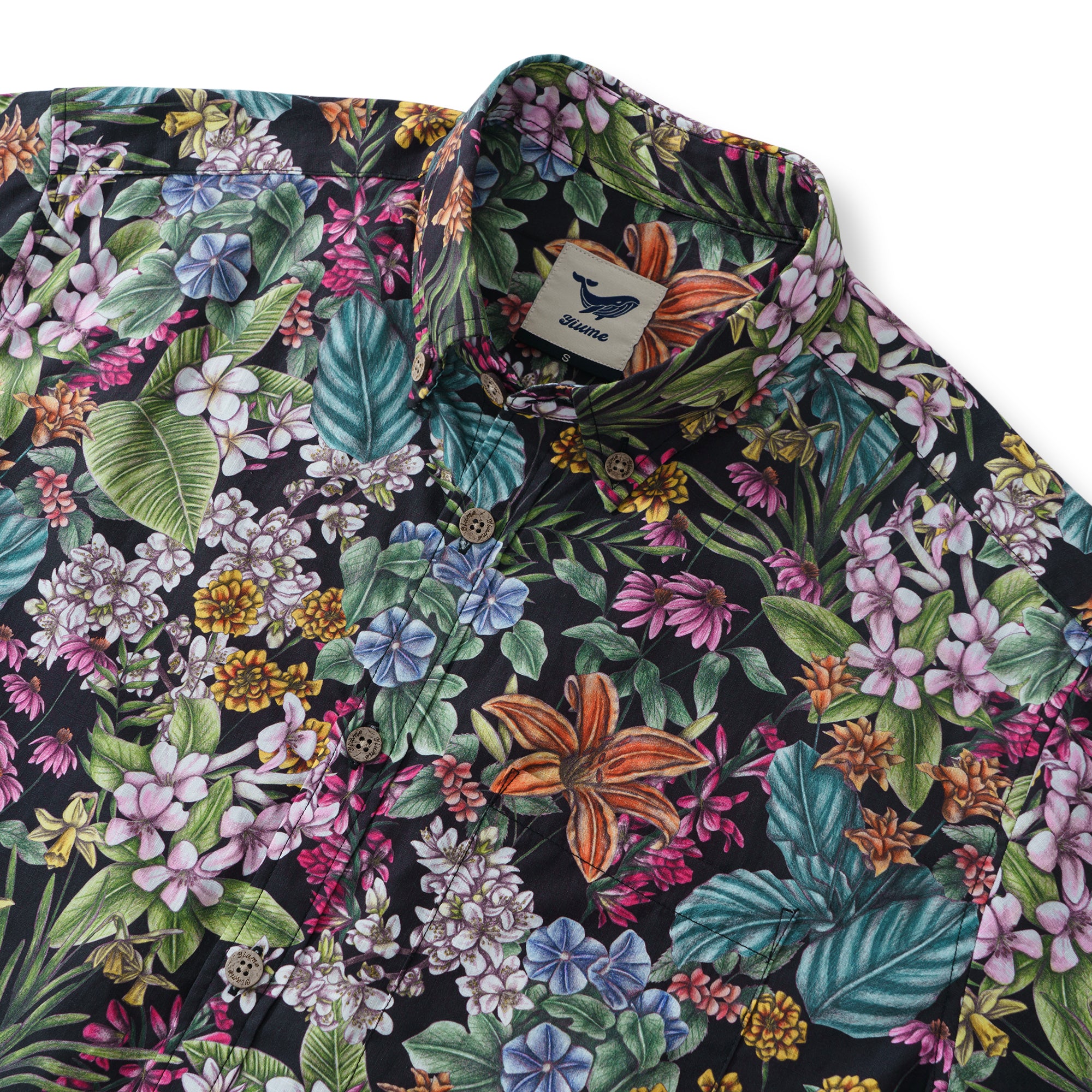 Hawaiianisches Hemd für Männer die Bedeutung von Blumen von Cecilia Battaini Button-Down-Hemd Kurzarm 100% Baumwolle Aloha-Hemd
