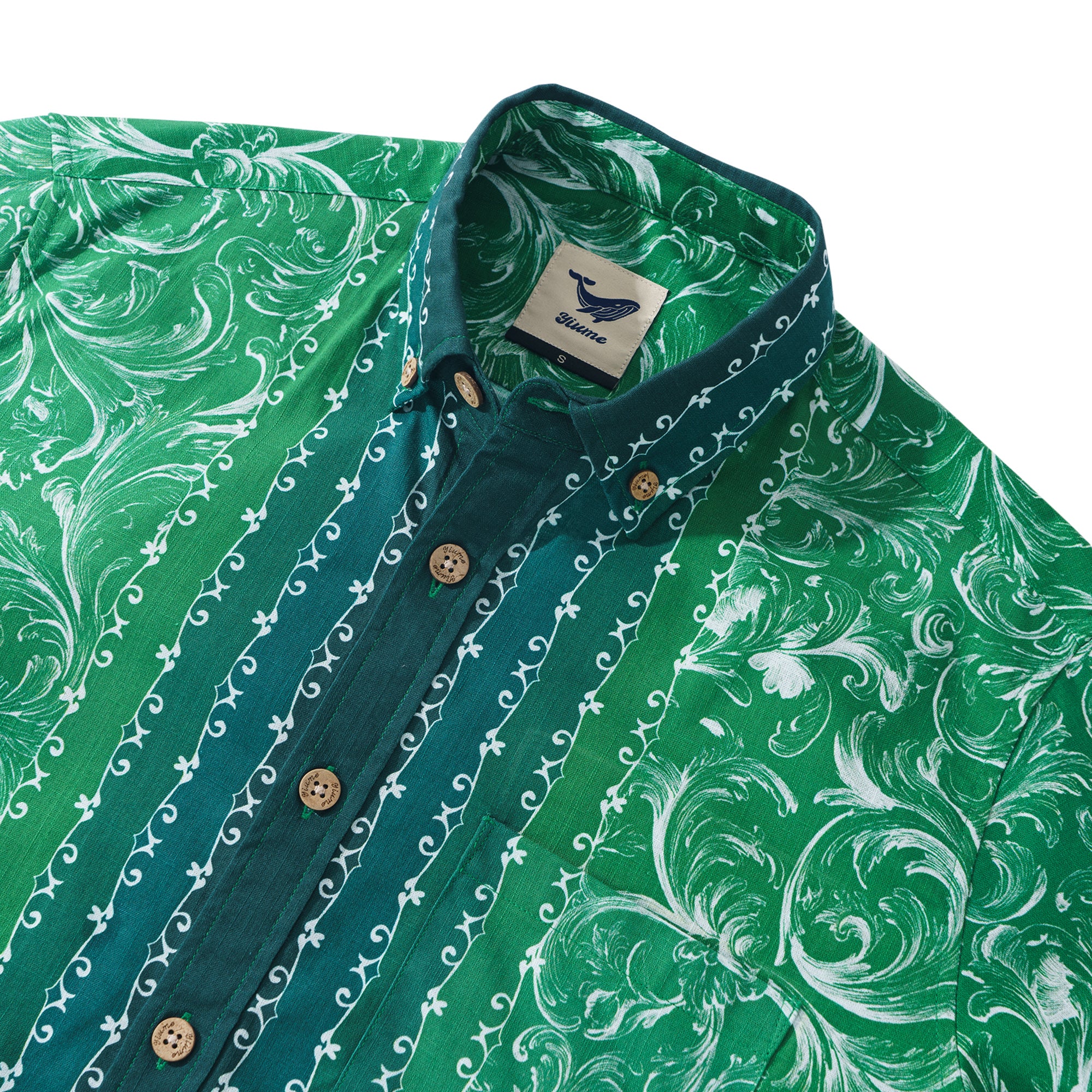 Hawaiian Sunset Baroque Symphony Hemd 100% Baumwolle Herren Aloha Hawaiian Langarm Button-down Hemd