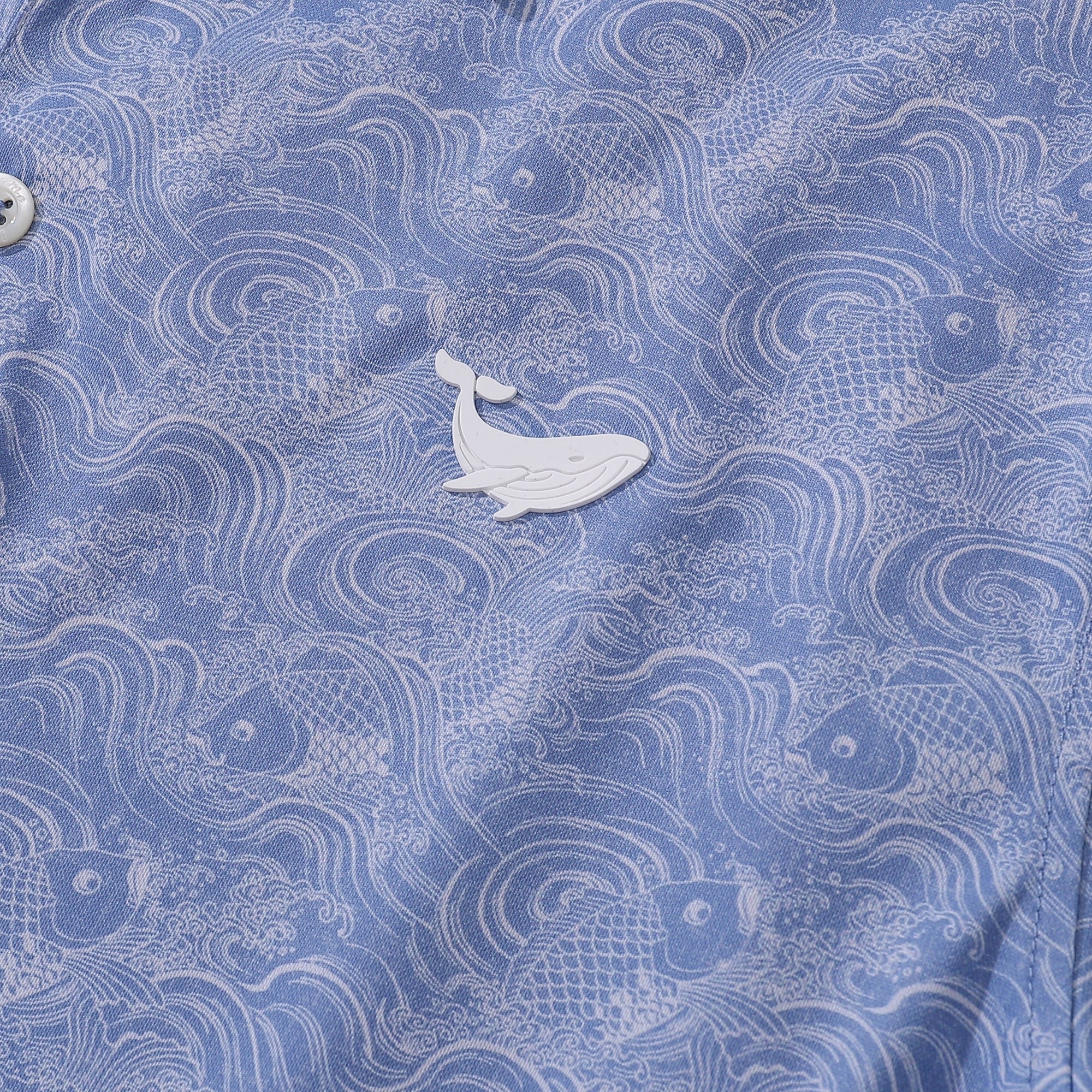 Men's Hawaiian Traditional Koi Carp Print Short Sleeve Polo Shirt Koi Carp Polo