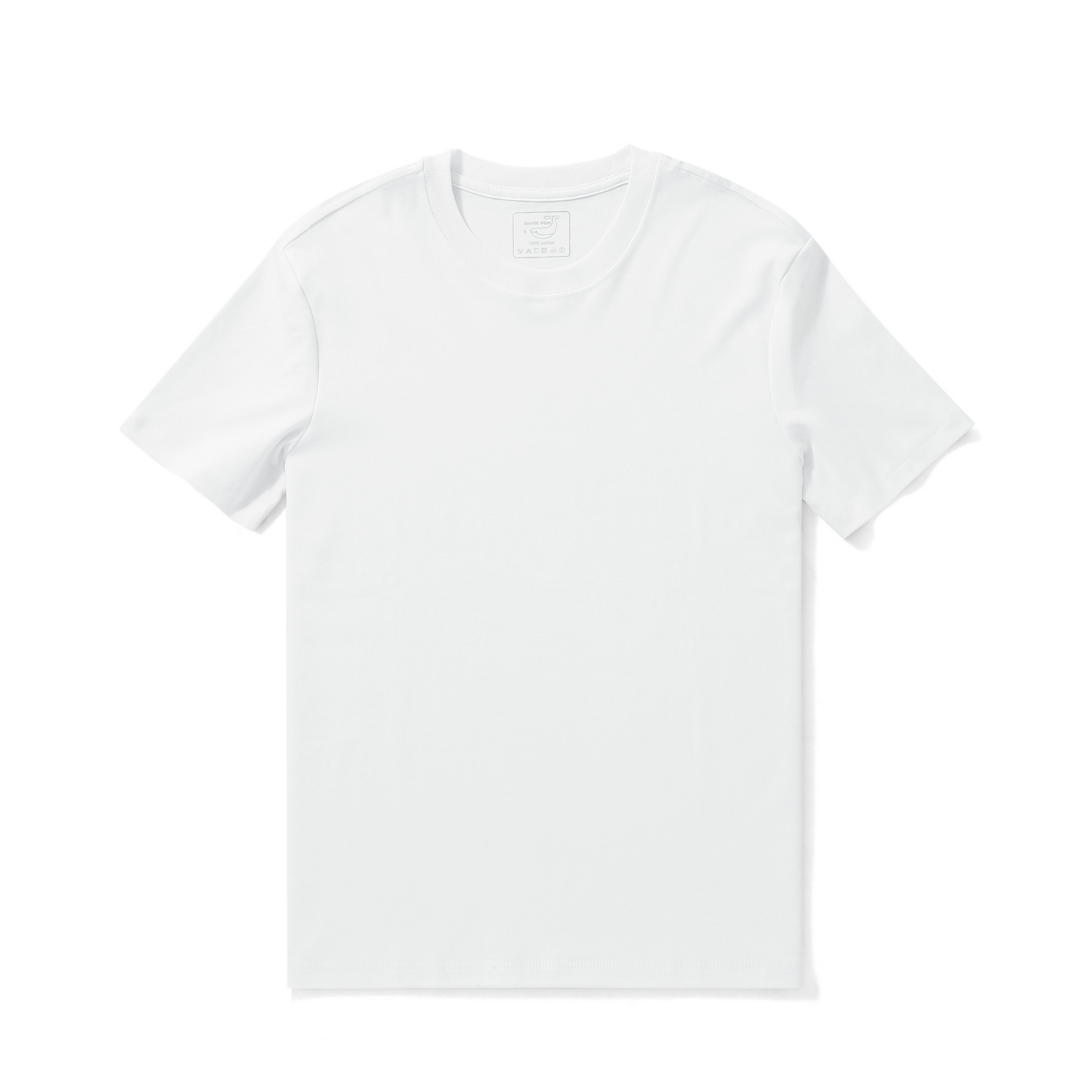 Stain-proof Crew Neck White Short Sleeve Basic Tee Shirt Stain-proof Basic Tee White