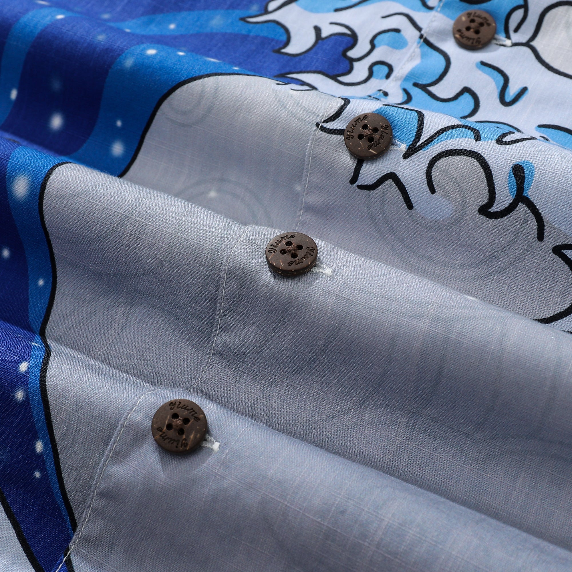 Chemise hawaïenne Wave pour hommes, chemise Aloha japonaise en coton, chemise de camp à manches courtes.