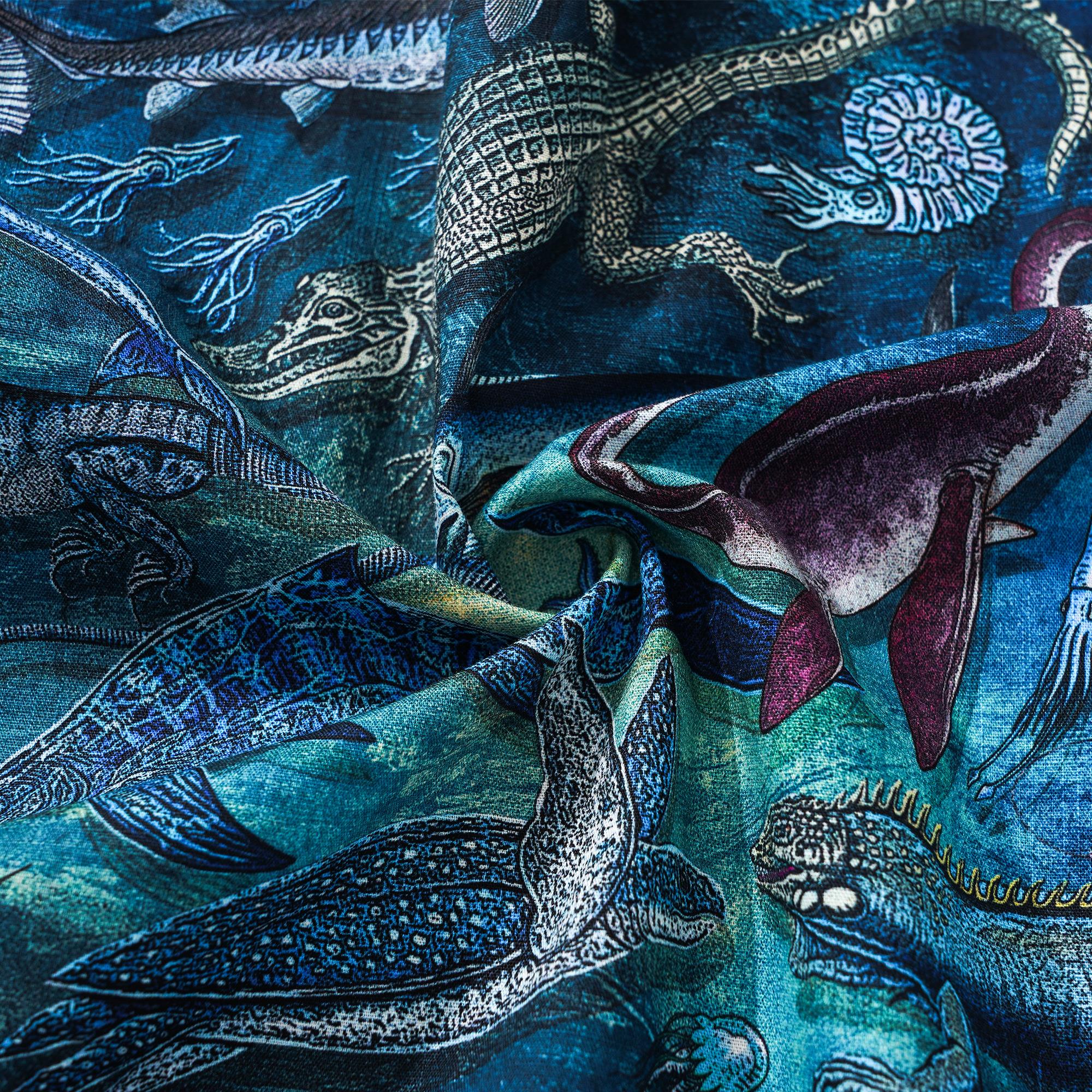 Chemise hawaïenne masculine bouton à manches courtes 100% coton bleu aloha océan rêves