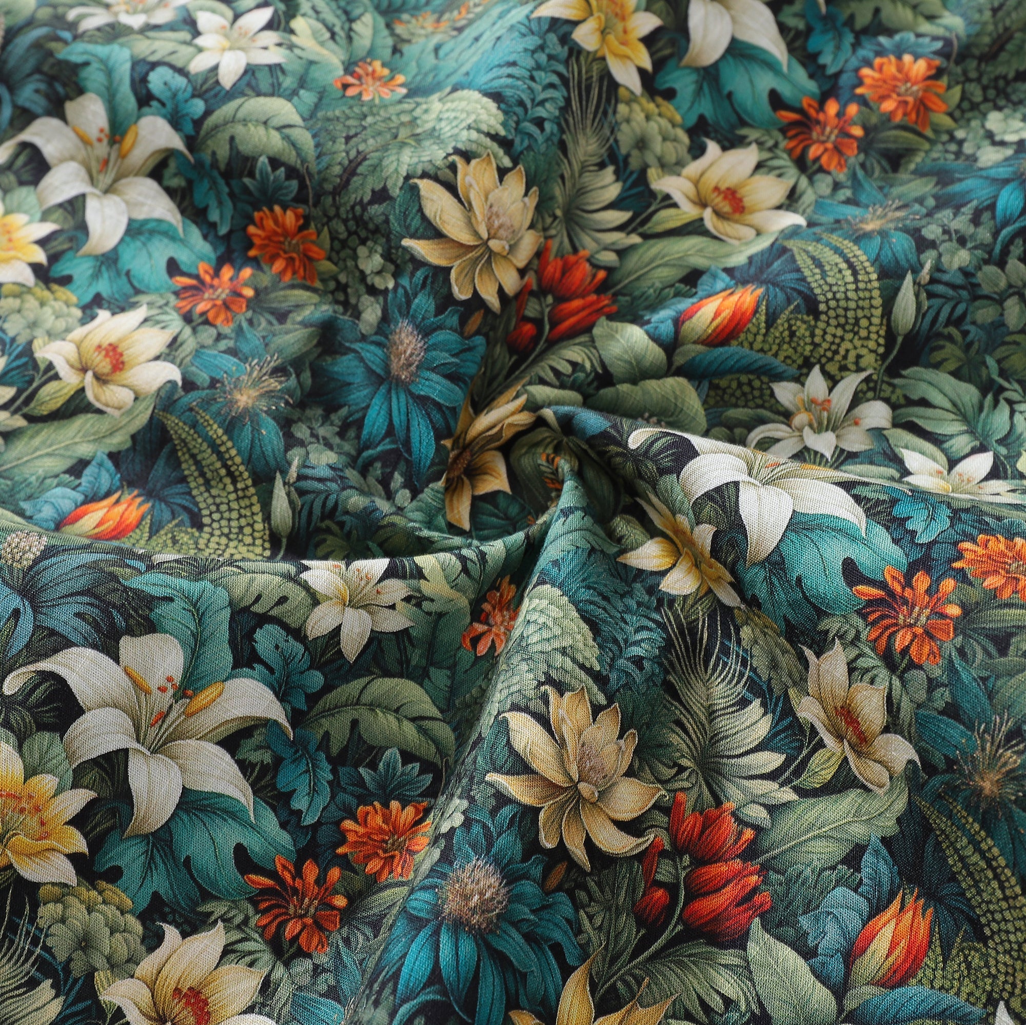 Herren Hawaiian Shirt Grünes Baumwoll-Knopfhemd Kurzarm Aloha Shirt