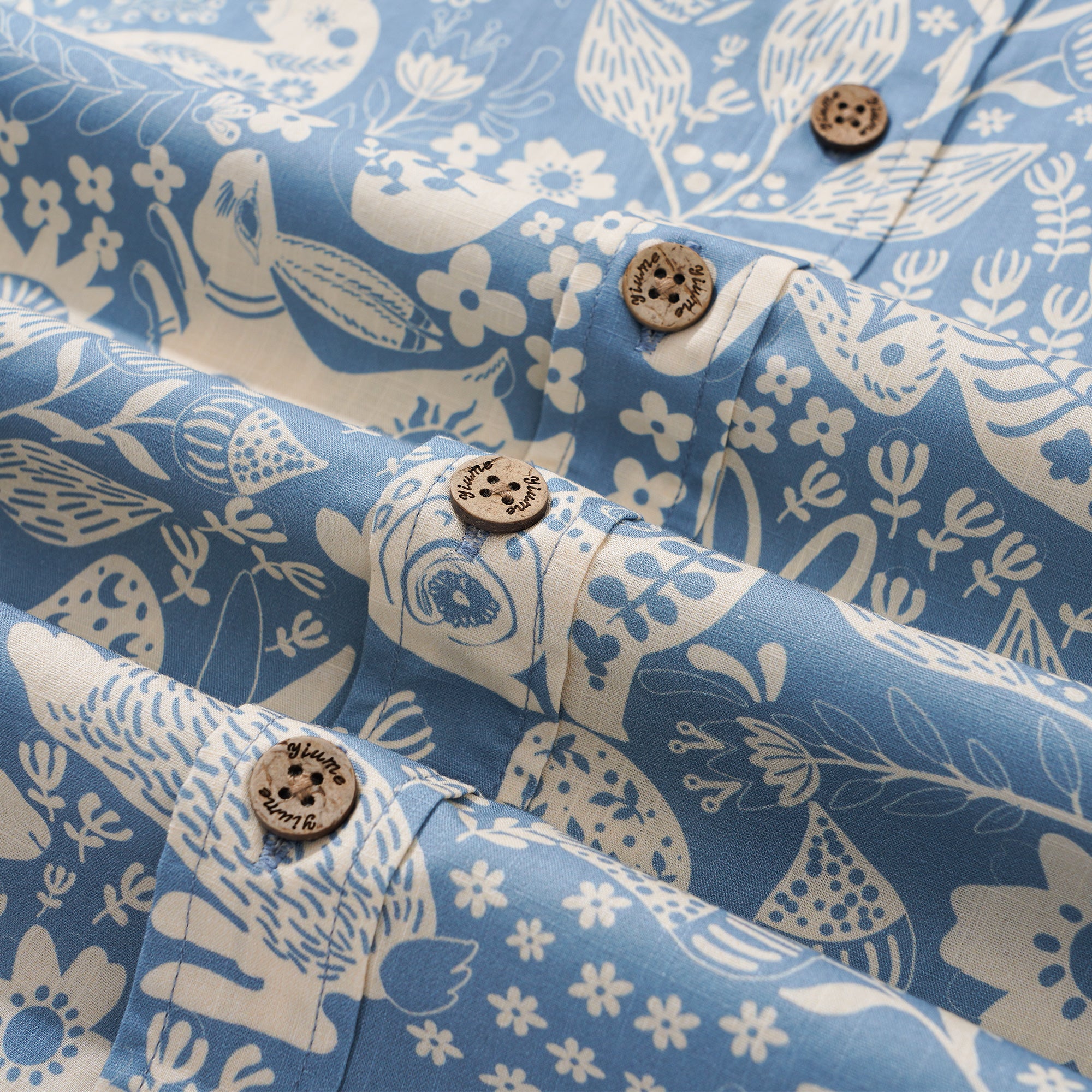 Chemise hawaïenne pour homme à manches courtes, boutonnière, 100 % coton, bleue, Aloha, renaissance printanière.