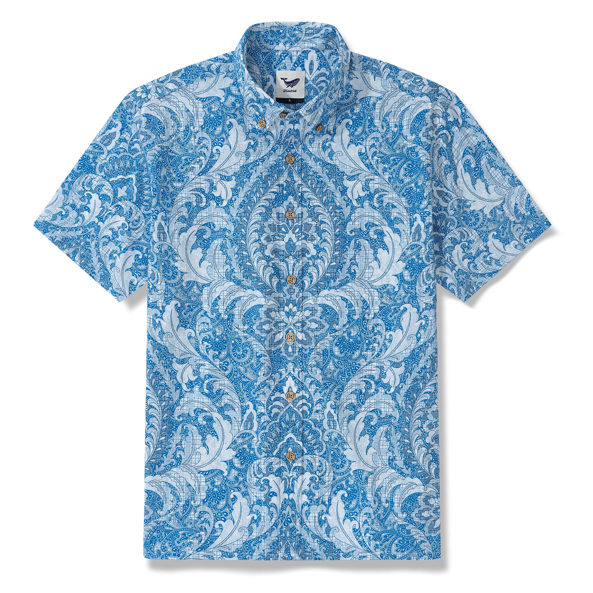 Chemise hawaïenne pour hommes Chemise à boutons cobalt rêve à manches courtes 100 % coton Chemise Aloha