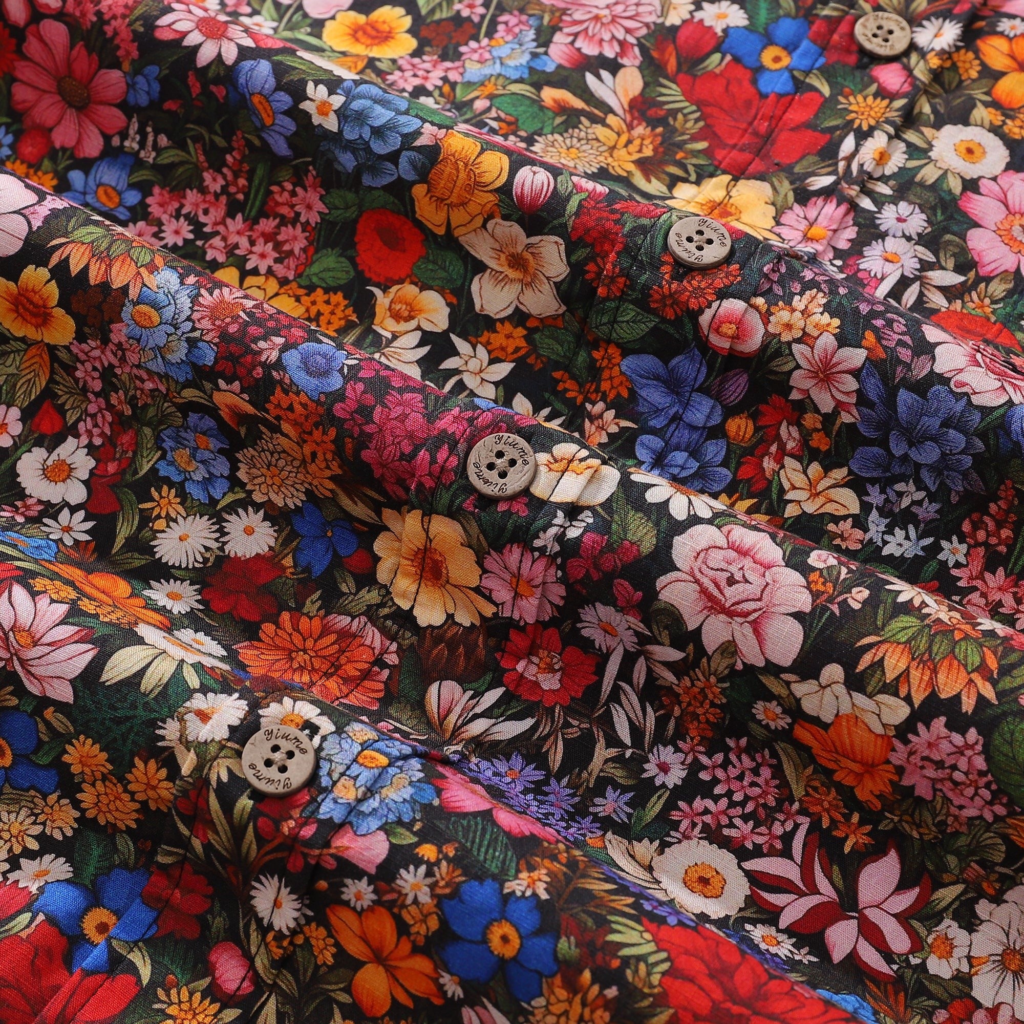 1960s Vintage Hawaiian Shirt For Men Flower Print Shirt Cotton Button-down Short Sleeve Floral Aloha Shirt