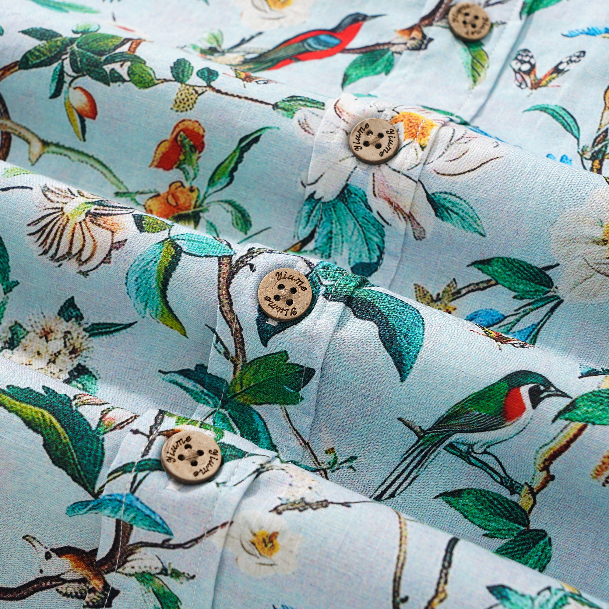 Chemise hawaïenne masculine à manches courtes à manches courtes 100% coton vert hawaiian Nature's chuchoter