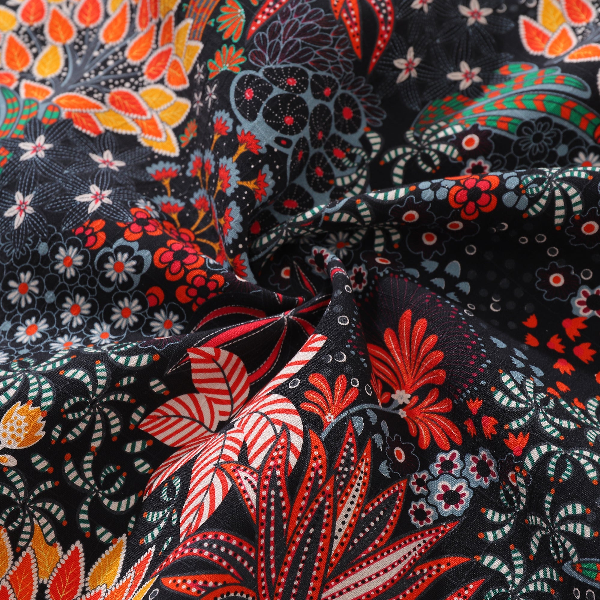 Herren Hawaii-Hemd mit ausgefallenem Pflanzenmuster, Camp-Kragen, Kurzarm Aloha-Hemd - Seide