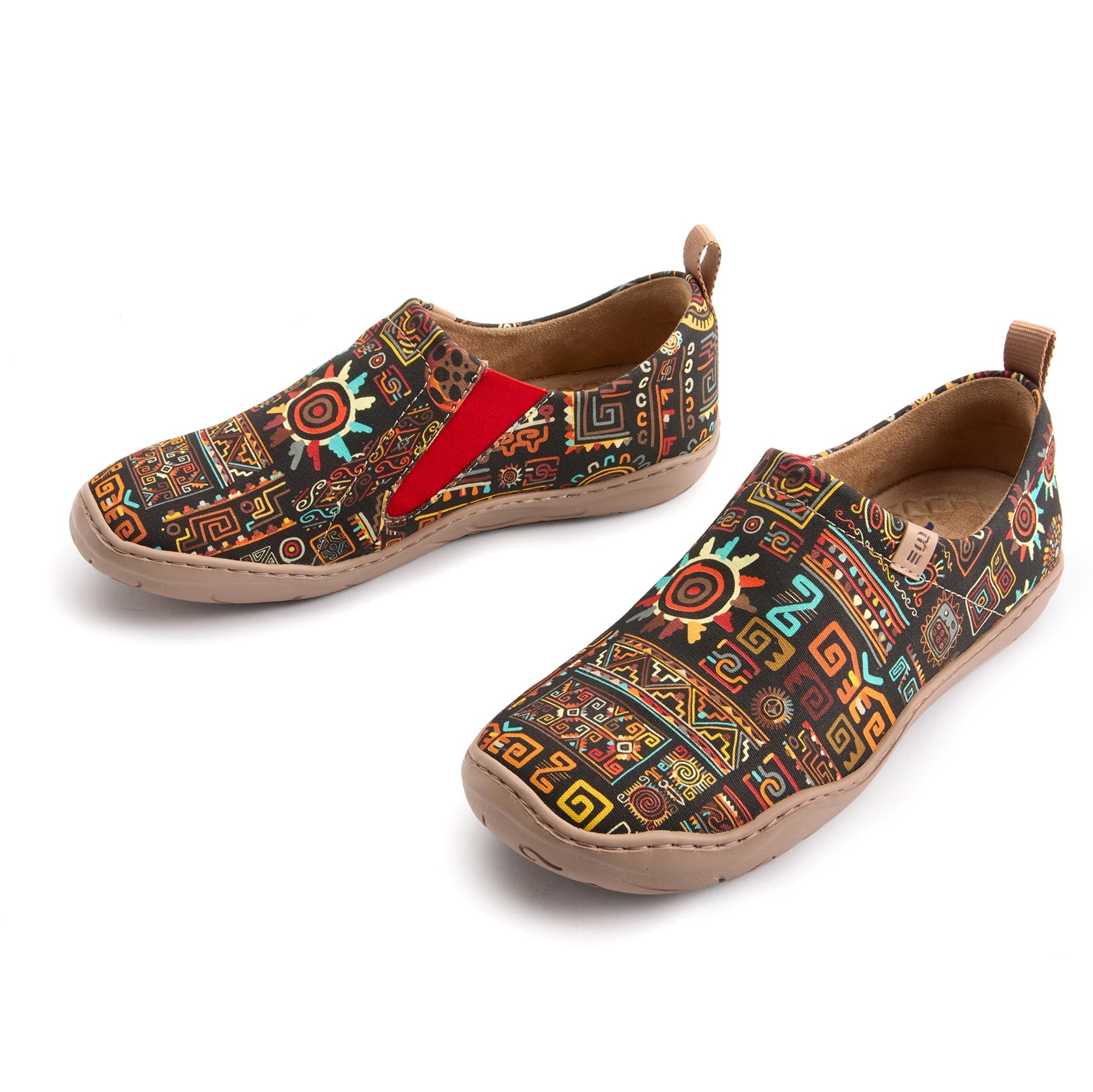 Tribal Glow Damen Slip-on-Schuhe gestrichene Leinwand Sneakers Hawaiianer Heritage-inspiriertes Hemd