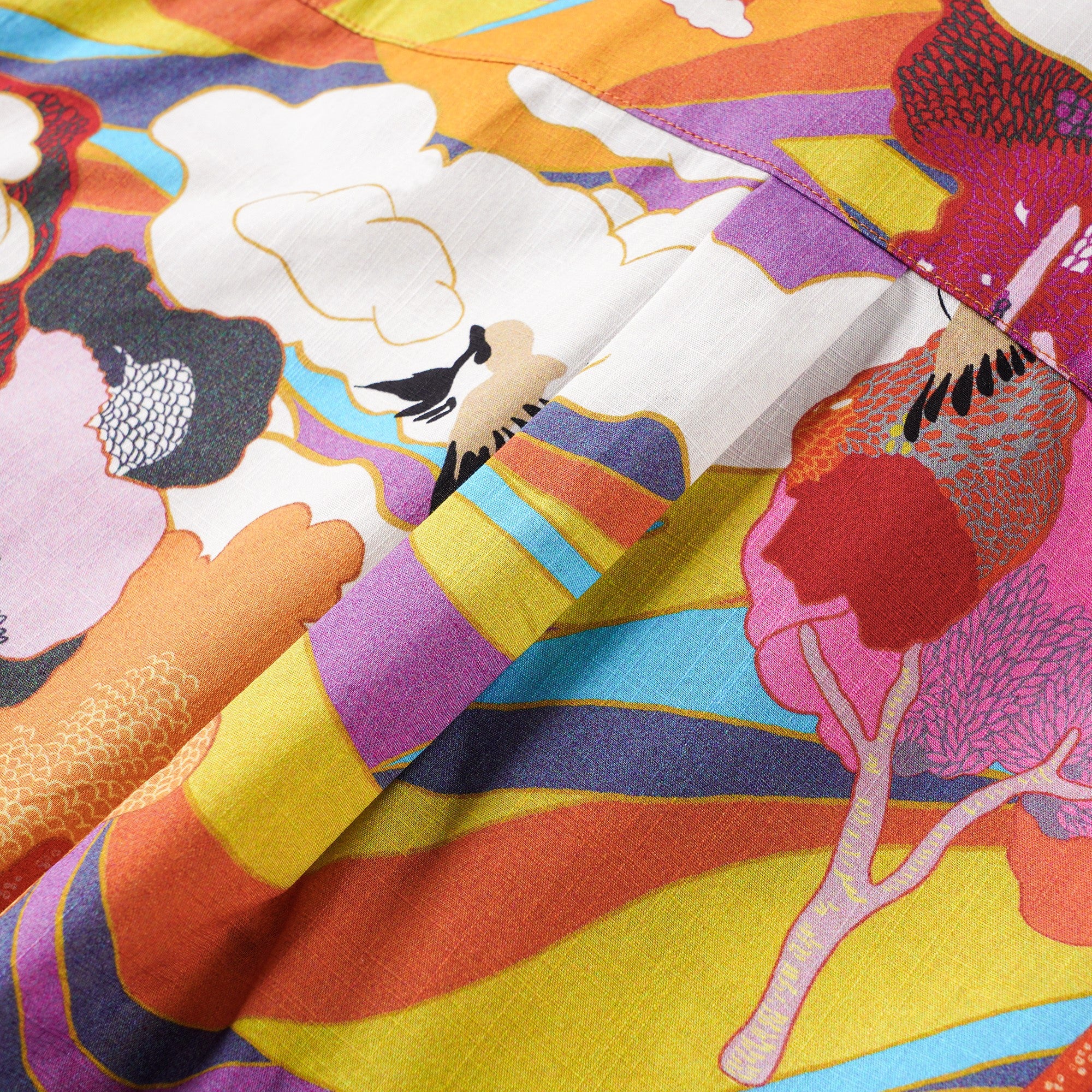 Men's Hawaiian Shirt Short Sleeve Button-down 100% Cotton Aloha Rainbow Mountain