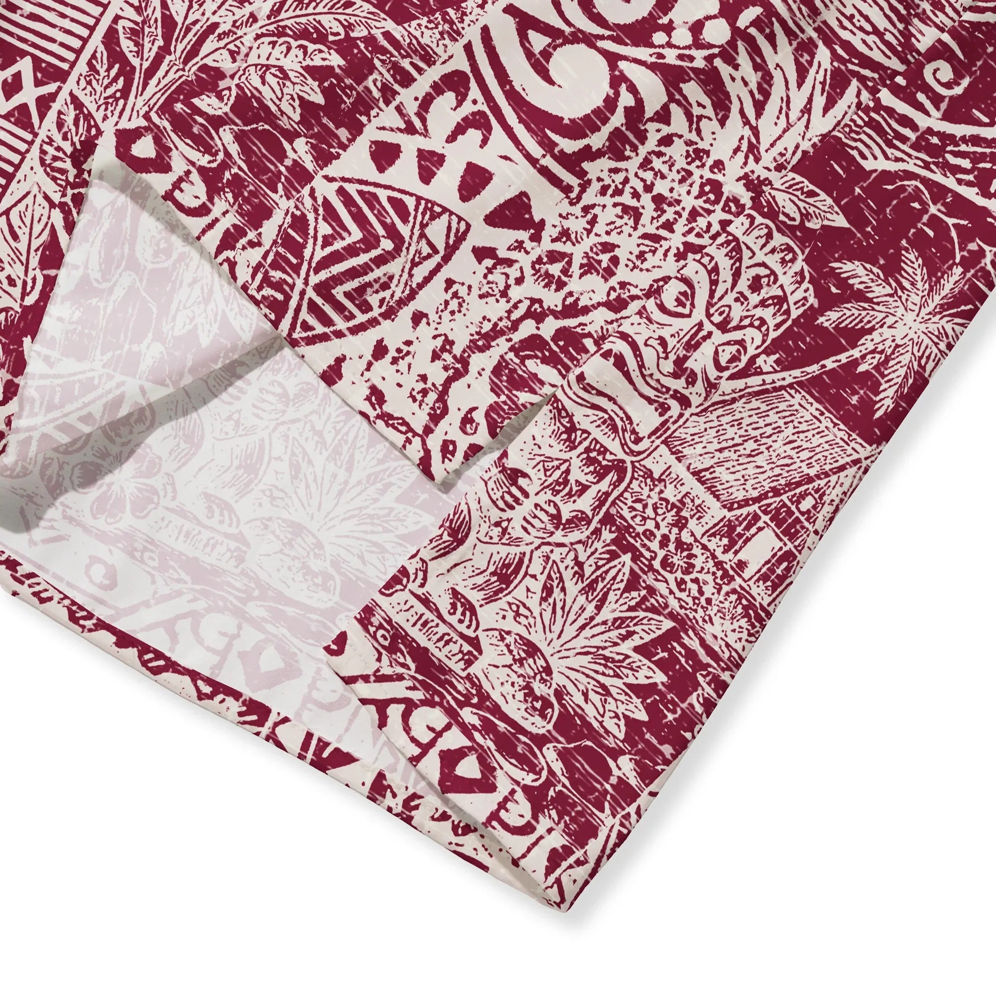 Women's red aloha blouse, eco-friendly lyocell fabric