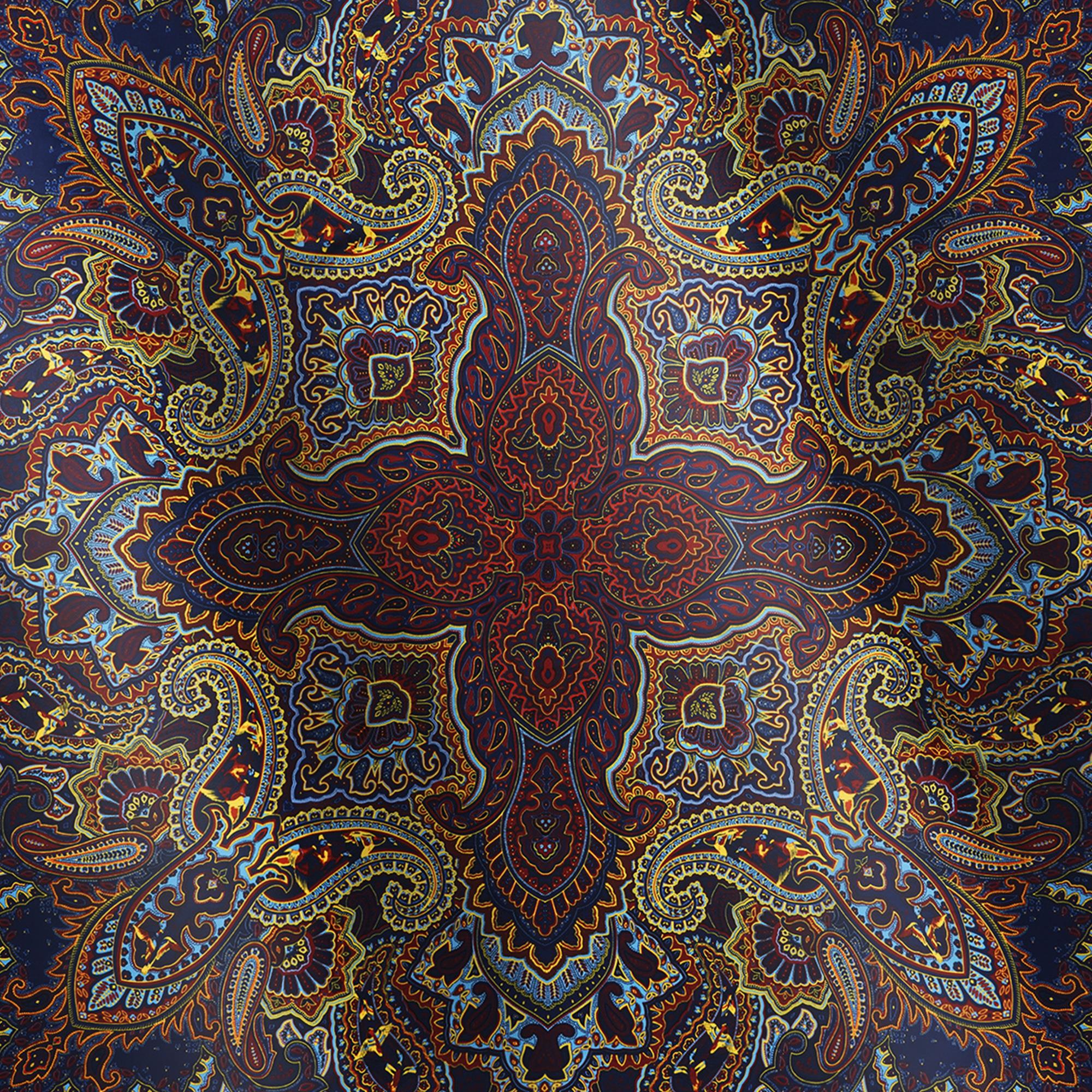 Floral Square Scarf 100% Mulberry Silk Twilight Mandala Bloom Twilight Mandala Bloom 100% Silk 108*108cm