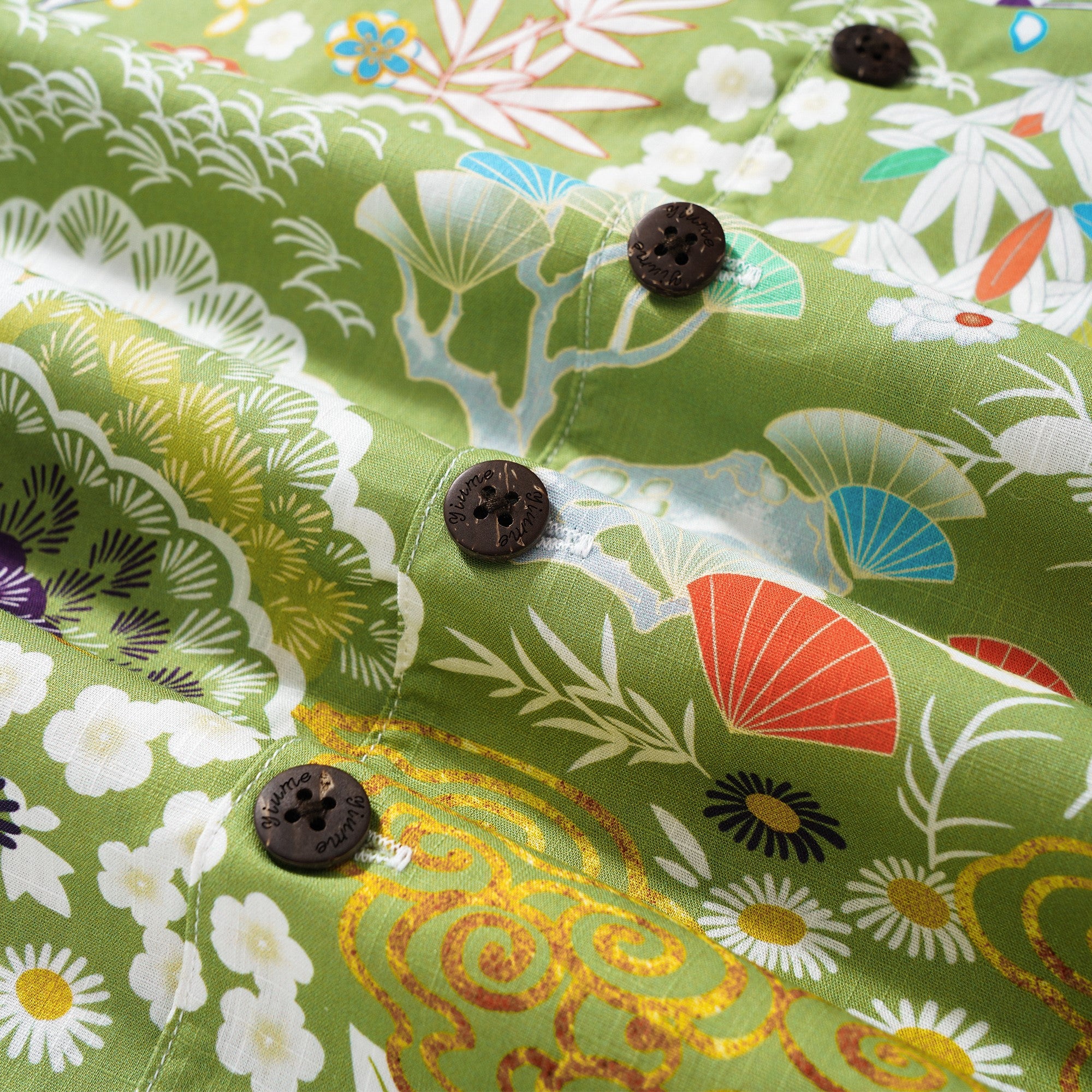 Collier de camp à manches courtes à manches courtes pour hommes 100% coton Aloha enchanteur jade sauvagerie