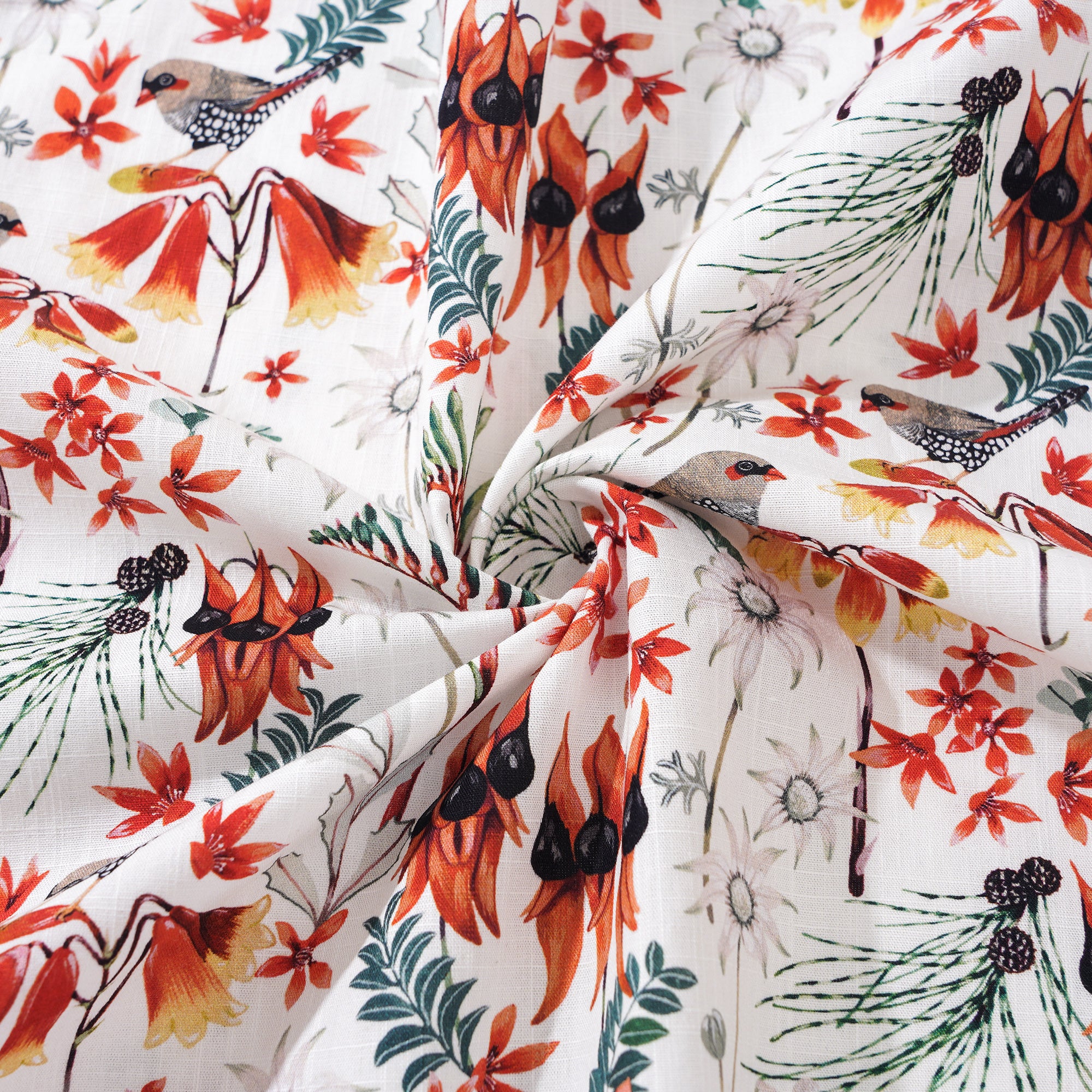 Bouton à manches courtes à manches courtes à manches courtes 100% en coton Green Aloha Firetail par Eloise