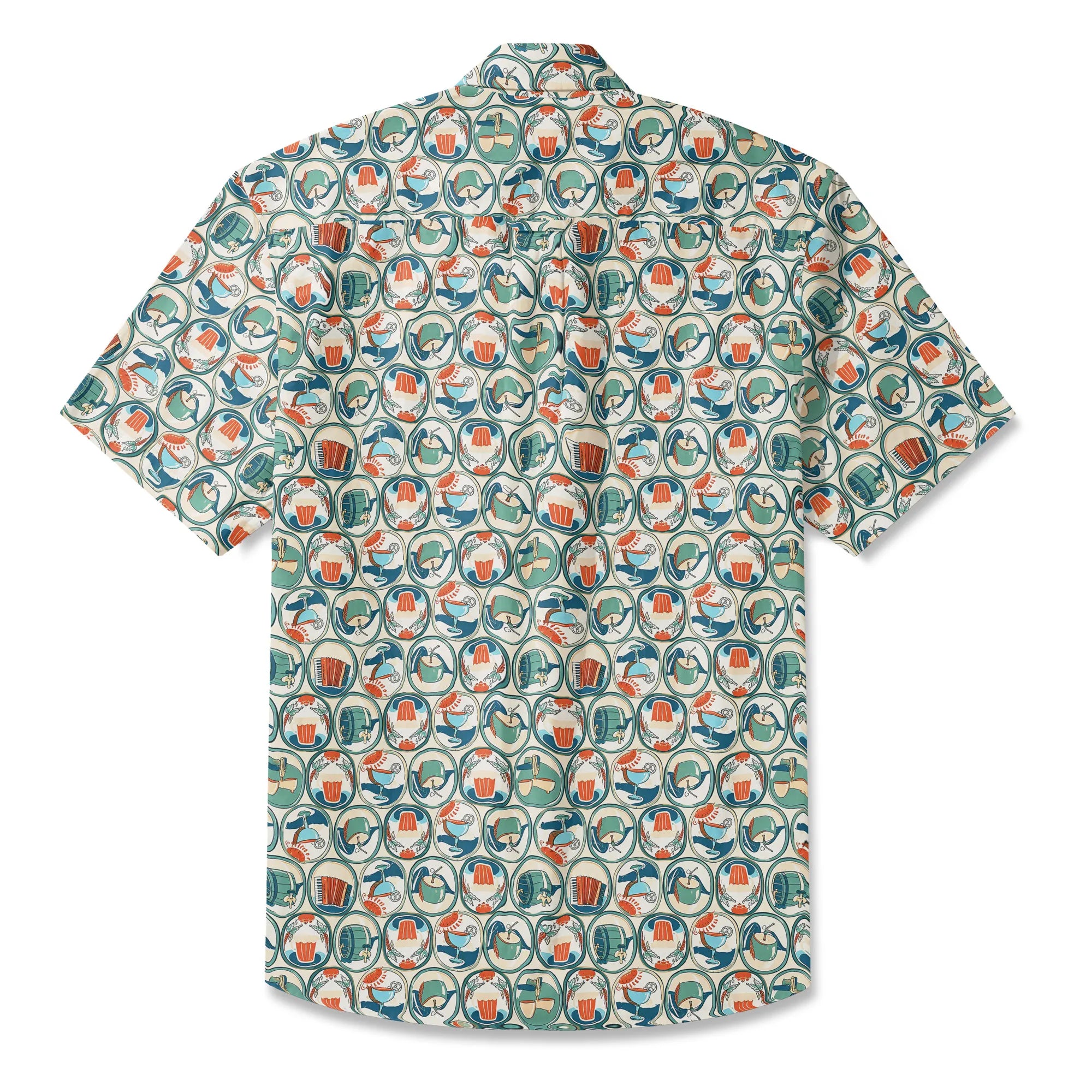 LeosWare men's short sleeve shirt, button-up, beer festival design