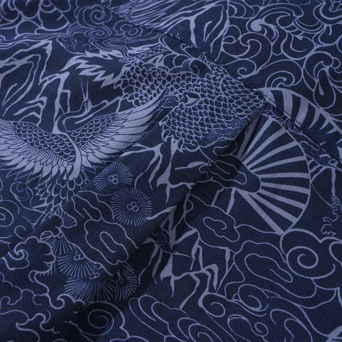 Auspice Beast Hawaiian Shirt for Men, blue crane and tiger