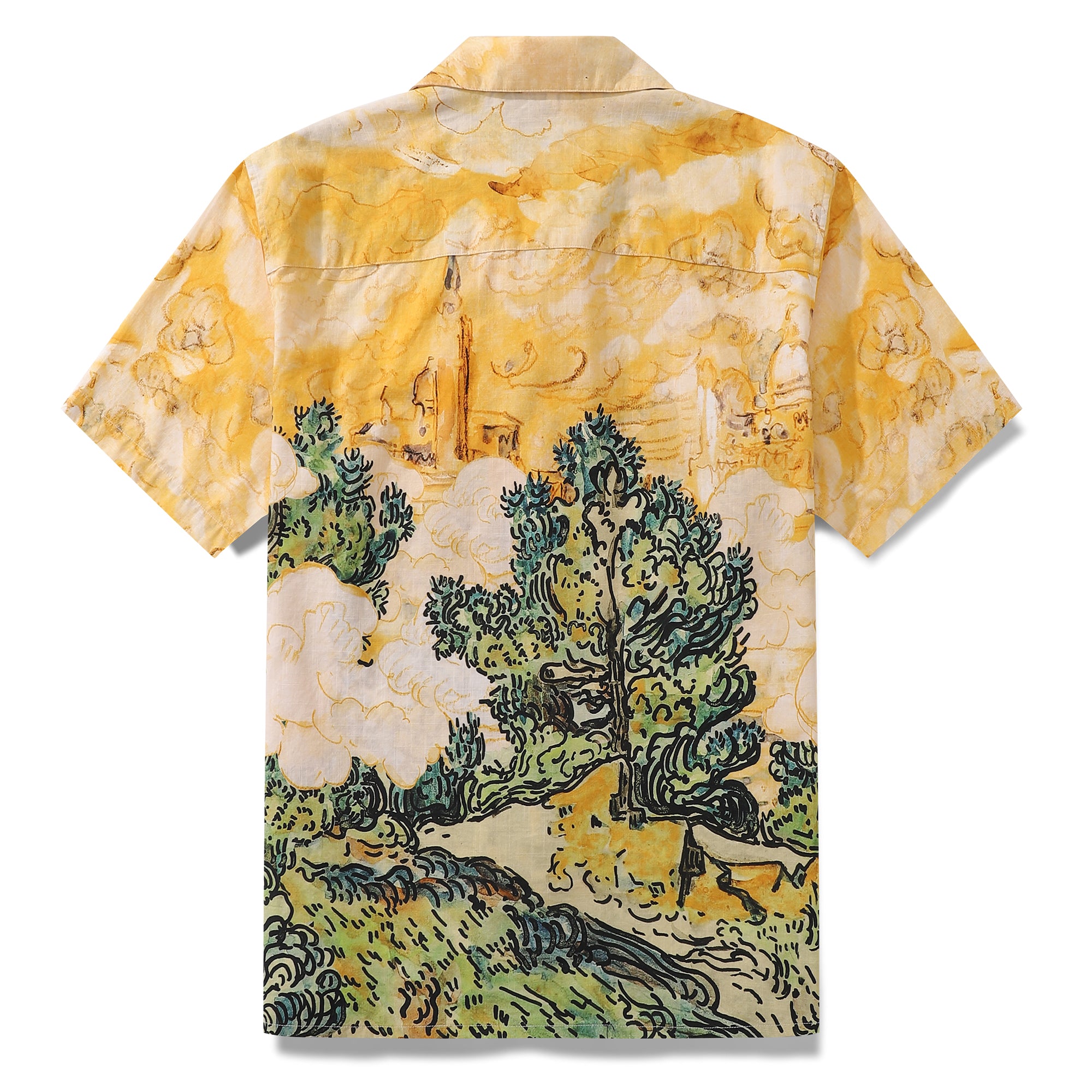 Hawaiian Shirt For Men 1950s Vintage Nature's Canvas Shirt Camp Collar 100% Cotton