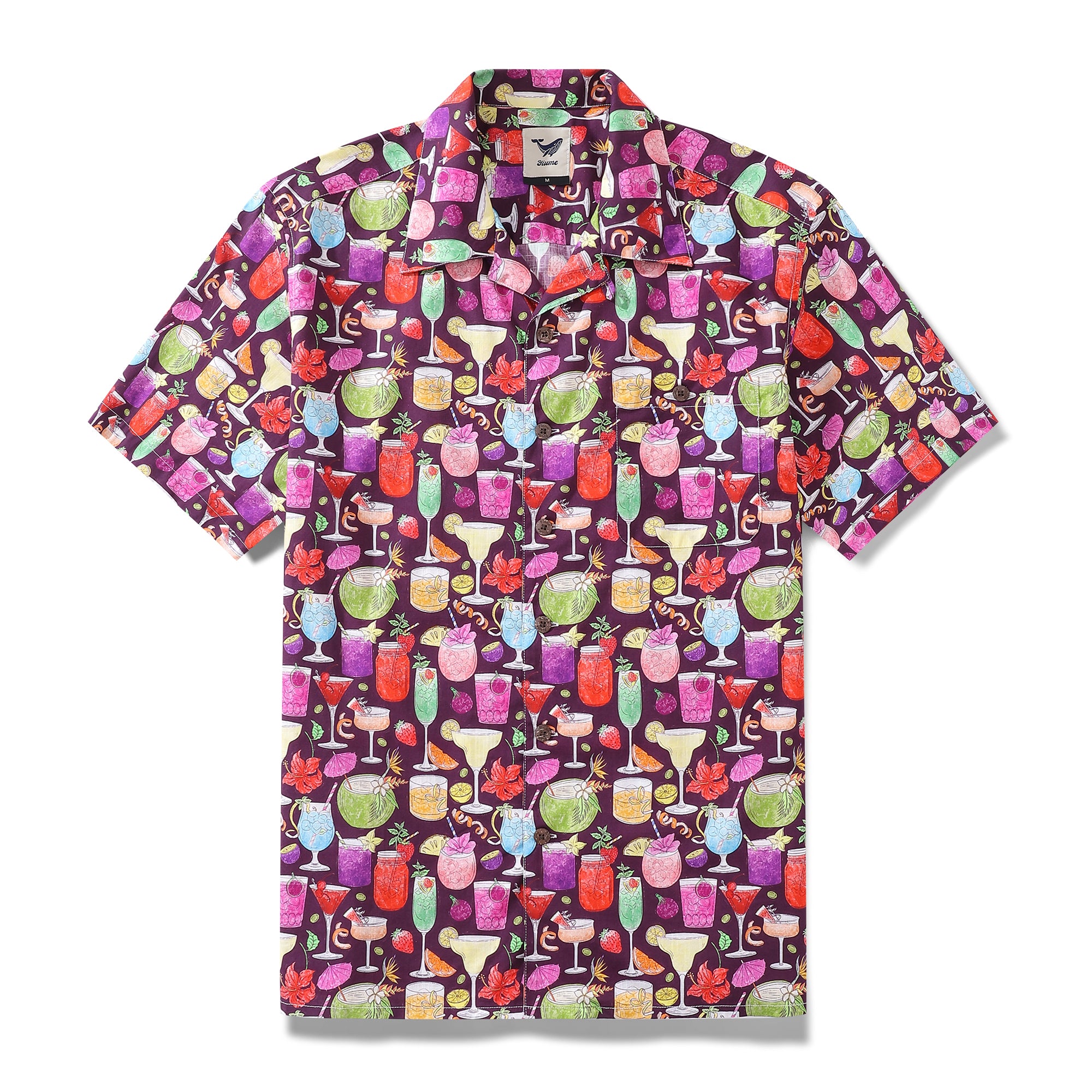 Hawaiian Shirt For Men 1960s Vintage Hello Summe Shirt Camp Collar 100% Cotton