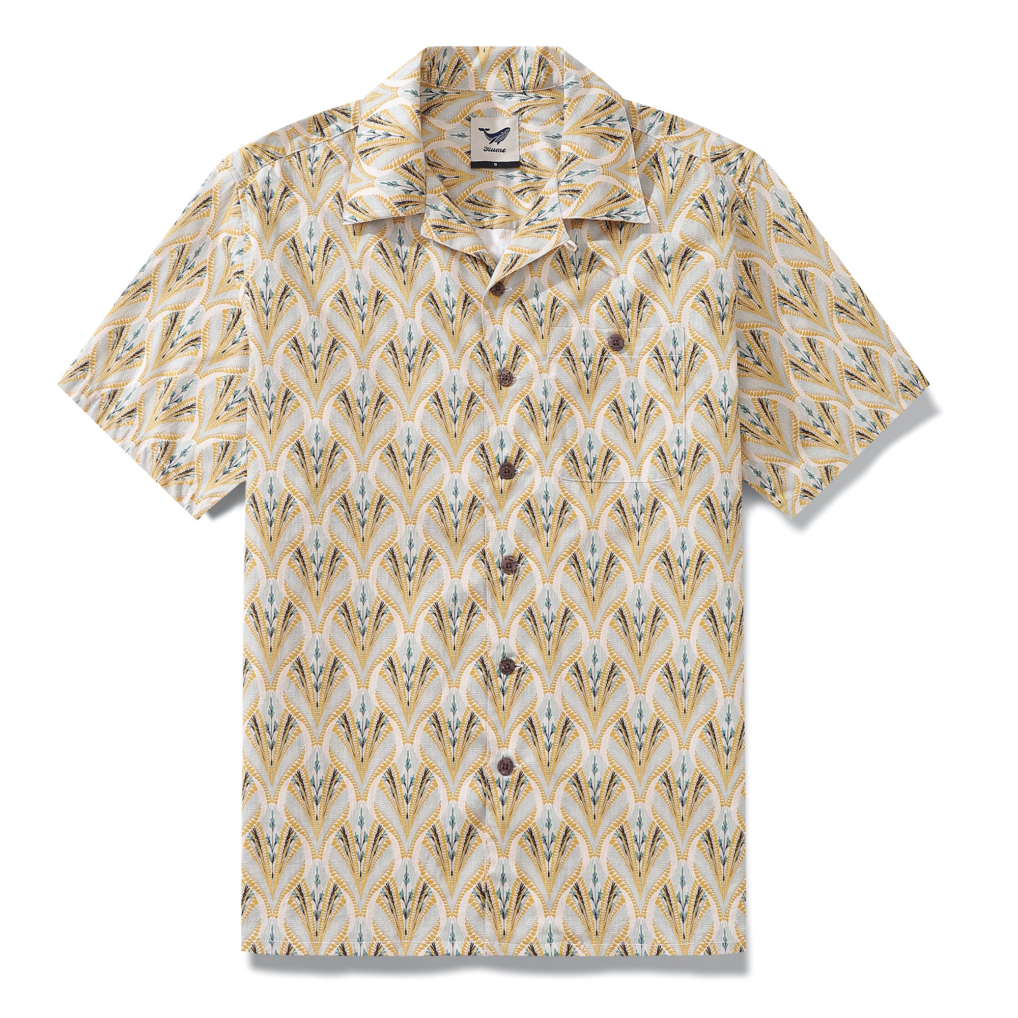 Hawaiian Shirt For Men Terrarium By Kate Lower Shirt Camp Collar 100% Cotton