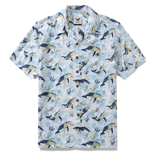 Tencel Hawaiian Shirt für Männer Pisces Oceanic Camp Collar Shirt