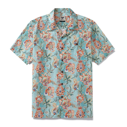 Camisa hawaiana para hombre Árbol de la vida de Brooklyn Bees Design Studio Shirt Camp Collar 100% algodón