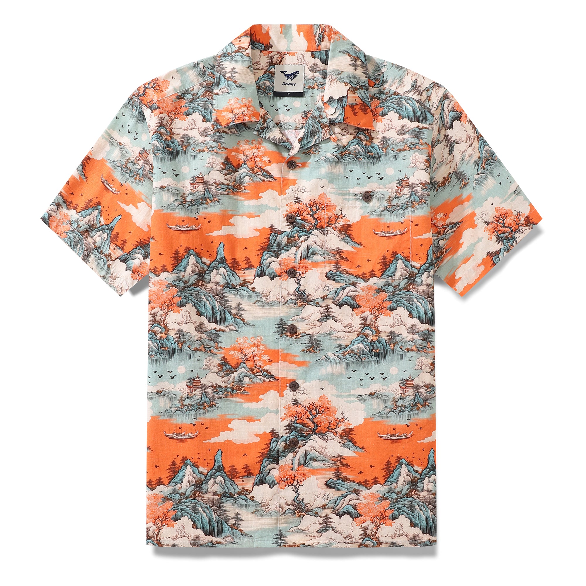 Hawaiian Shirt For Men Nature's Majesty Shirt Camp Collar 100% Cotton