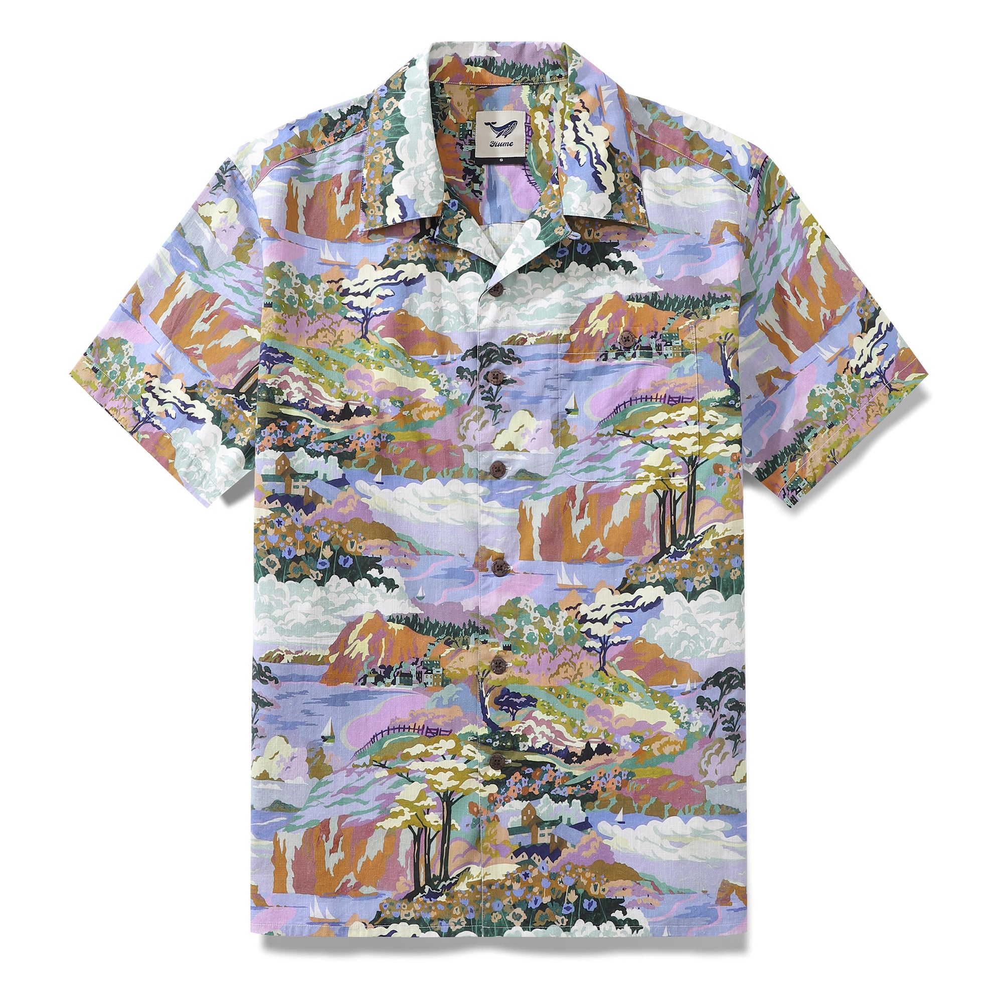 Hawaiian Shirt For Men Serenity at Sea Shirt Camp Collar 100% Cotton