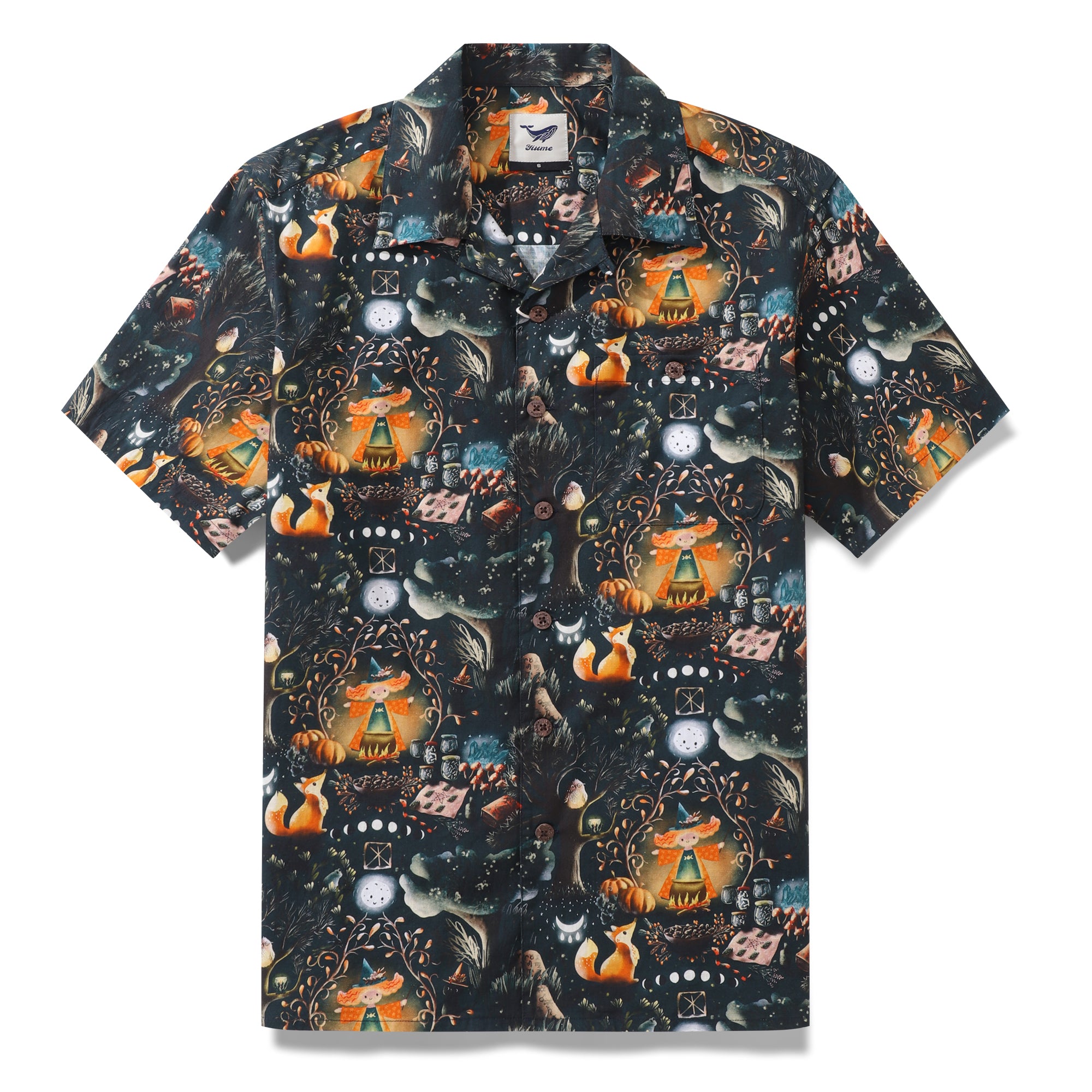 Halloween Hawaiian Shirt For Men The Spell By Francisca Reyes Shirt Camp Collar 100% Cotton