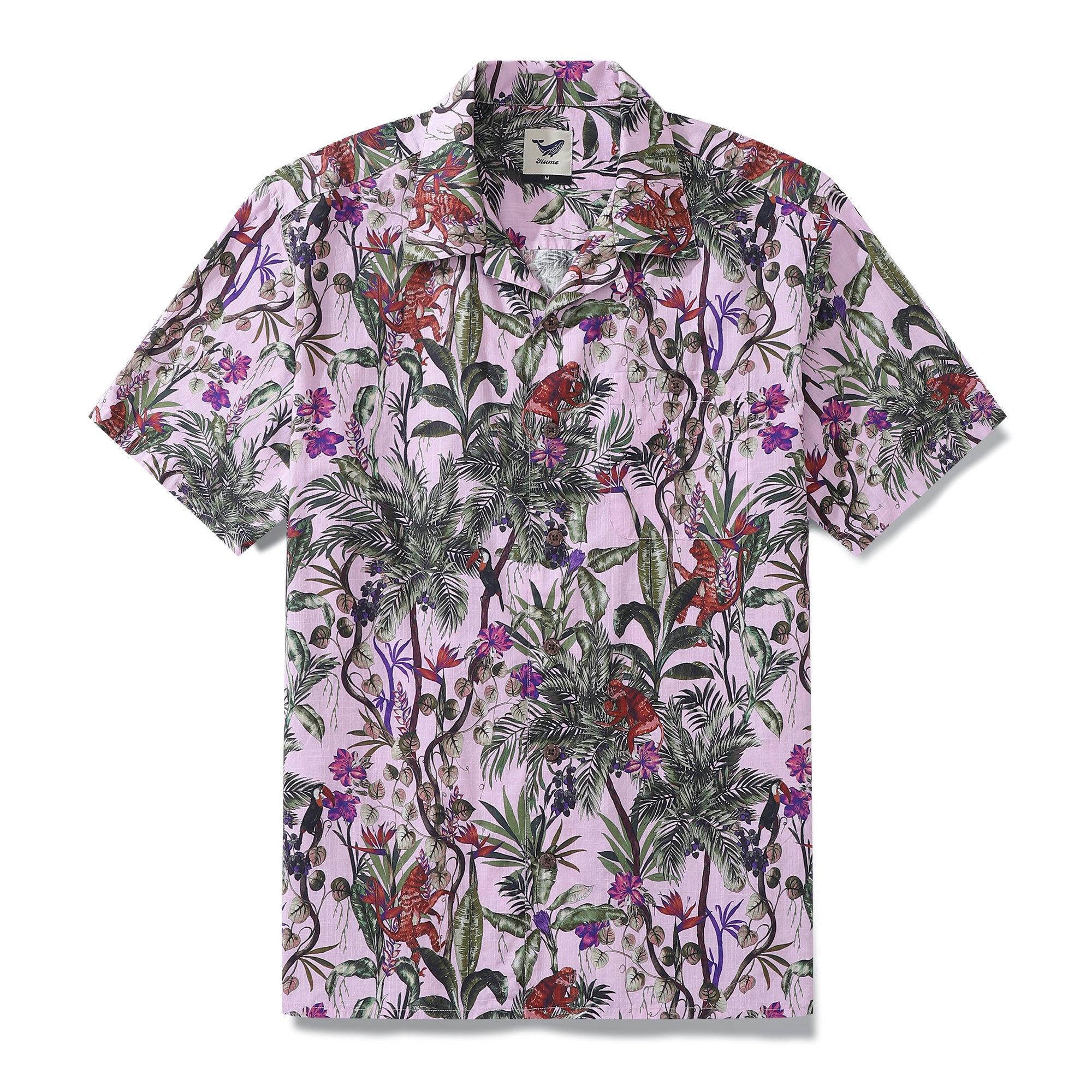 Hawaiian Shirt For Men Tropical Rainforest Exploration By Alice Brown Shirt Camp Collar 100% Cotton