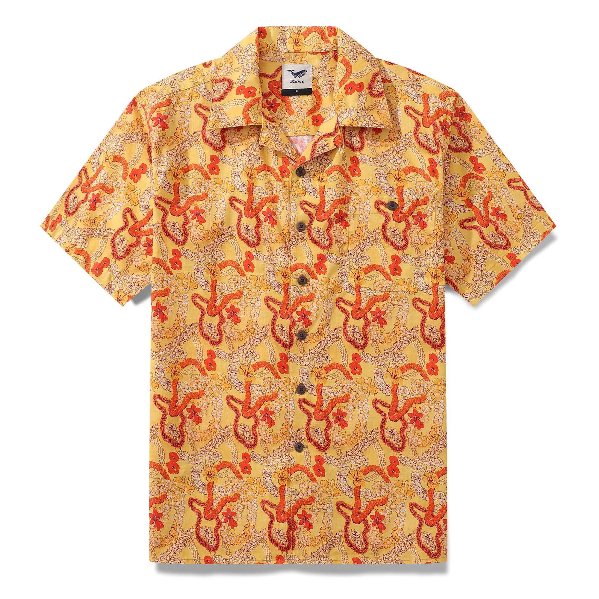 Hawaiian Shirt For Men Sunflower Wreath Shirt Camp Collar 100% Cotton