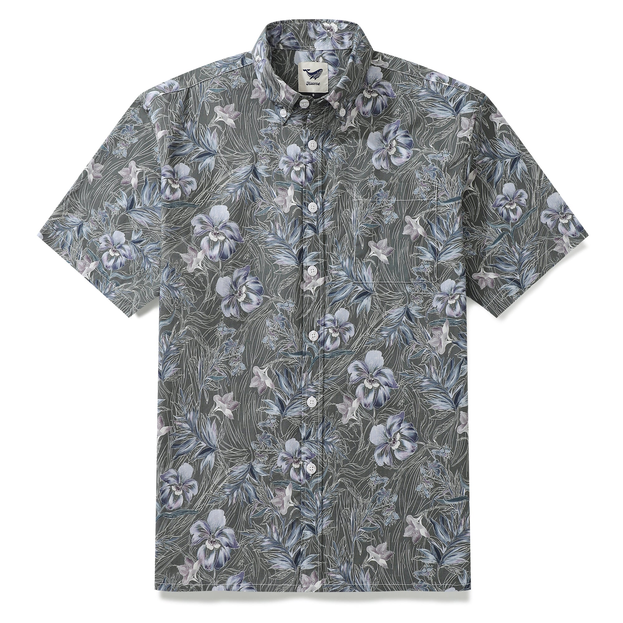 Chemises hawaïennes pour hommes Vintage coton boutonné Misty Garden manches courtes Aloha chemise