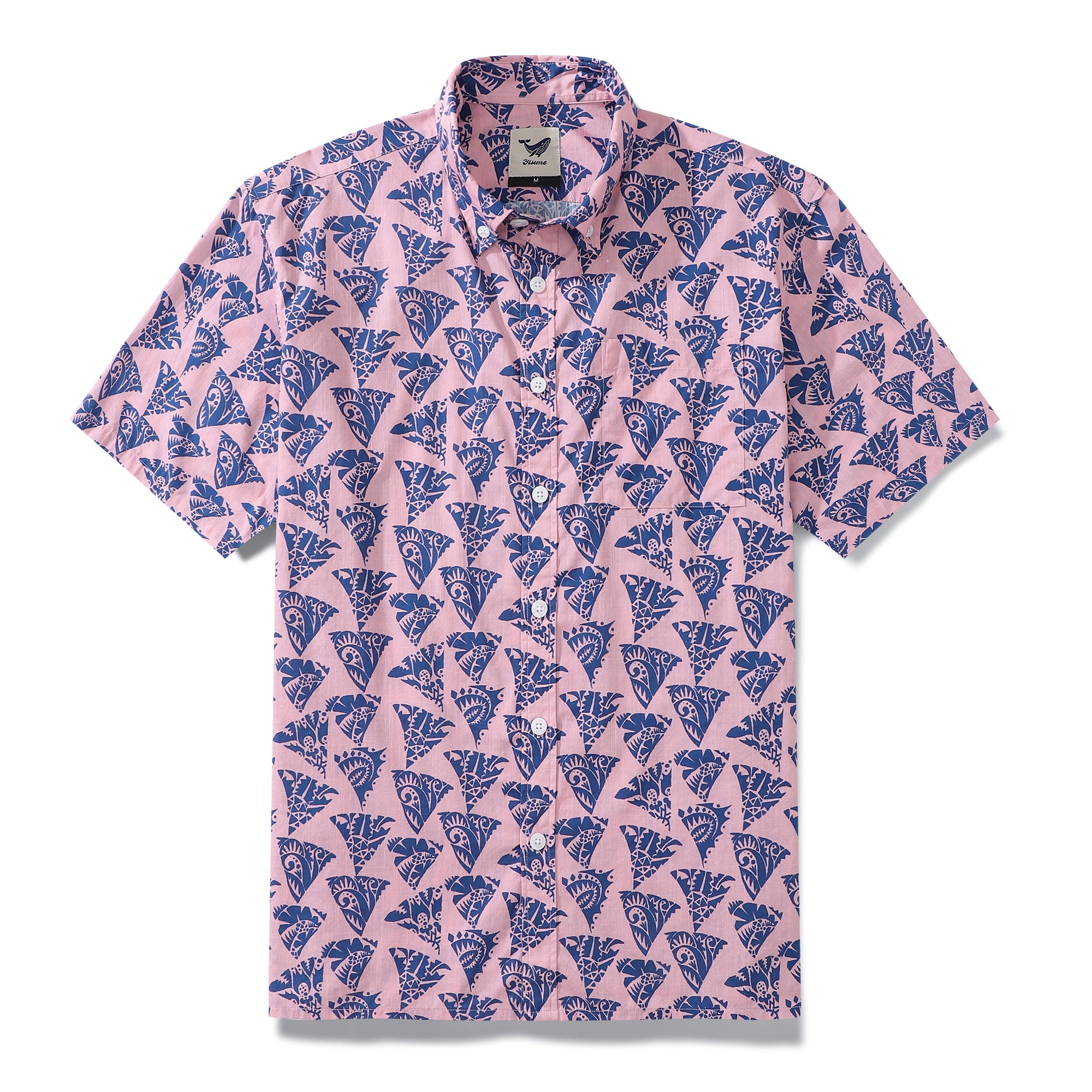 Men's Hawaiian Shirt Tattoos and Totems Print Cotton Button-down Short Sleeve Aloha Shirt