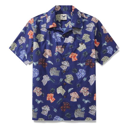 Hawaiian Shirt For Men Aloha Fusion Shirt Camp Collar 100% Cotton