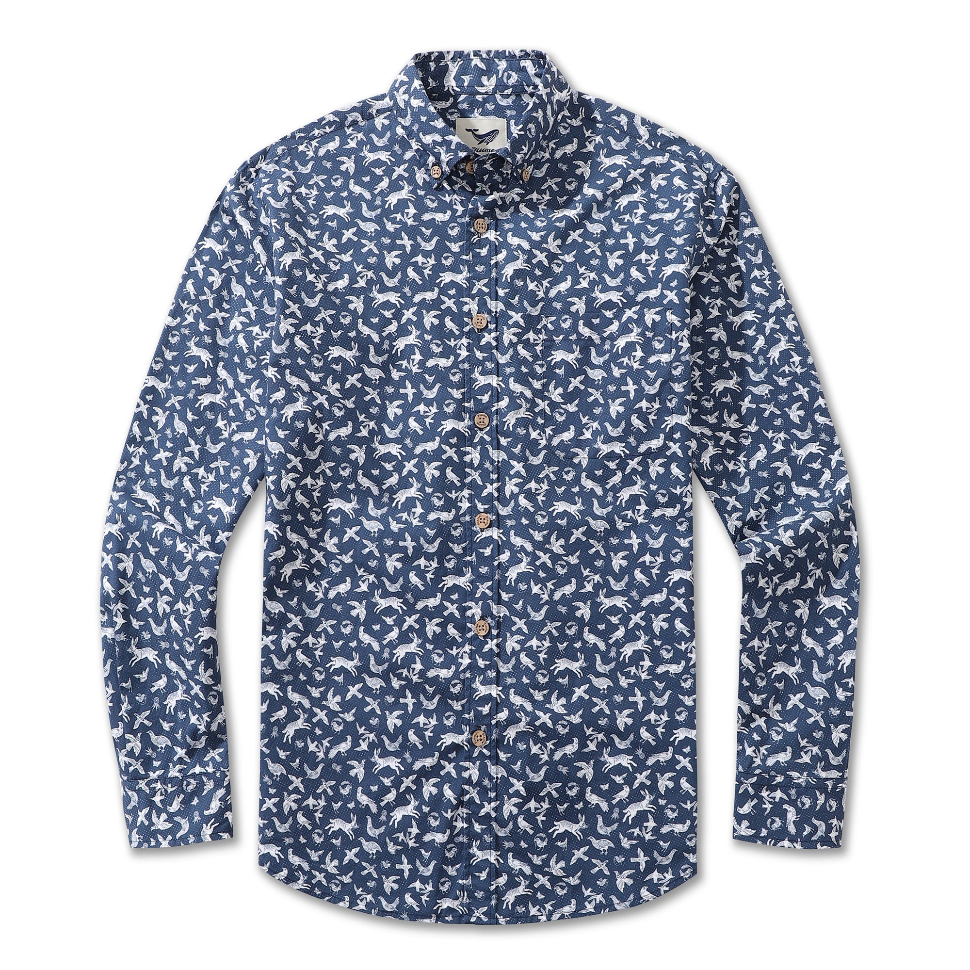 Men's Hawaiian Shirt Island Daydream Cotton Button-down Long Sleeve Aloha Shirt