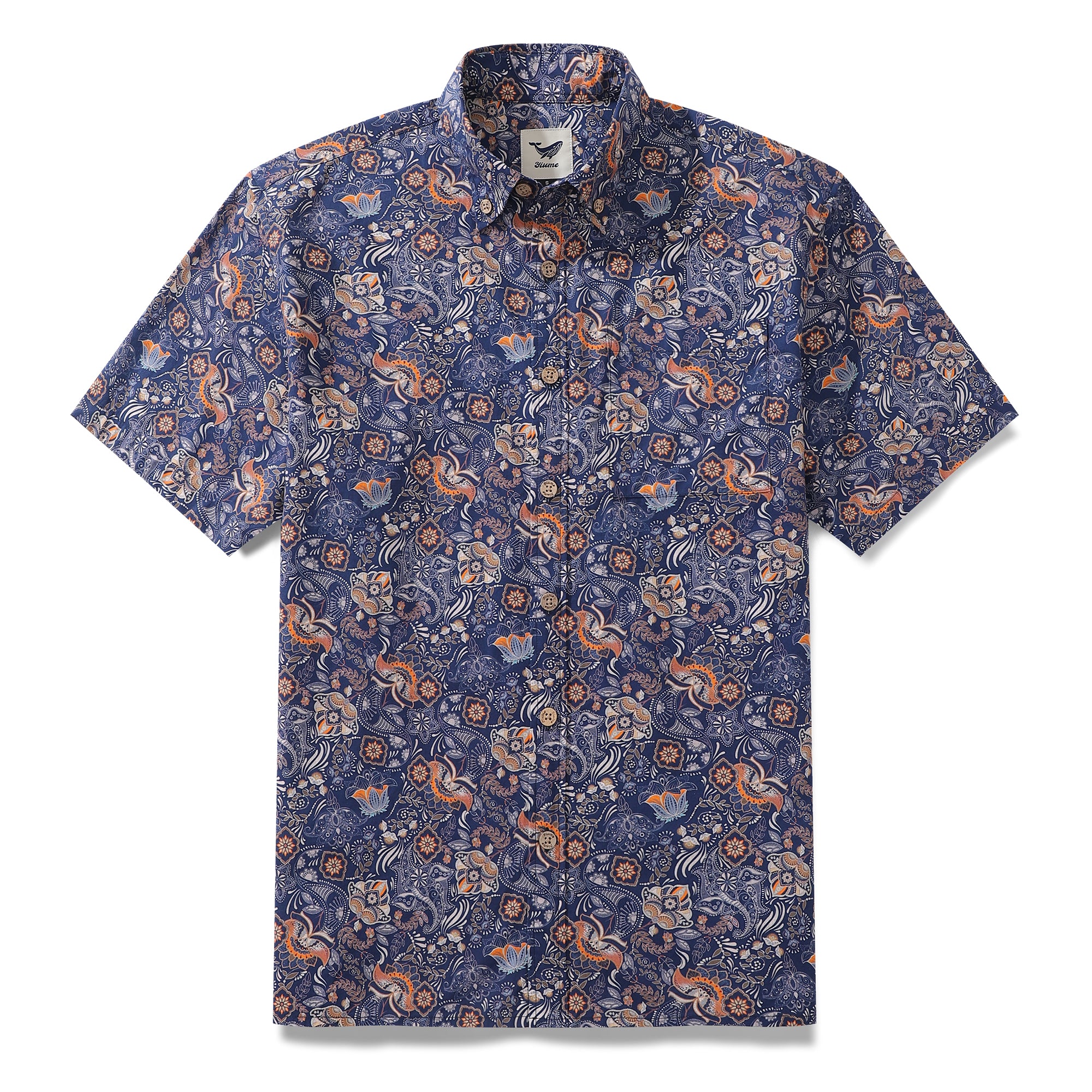 Men's Hawaiian Shirt Floral Series 4 Print Cotton Button-down Short Sleeve Aloha Shirt