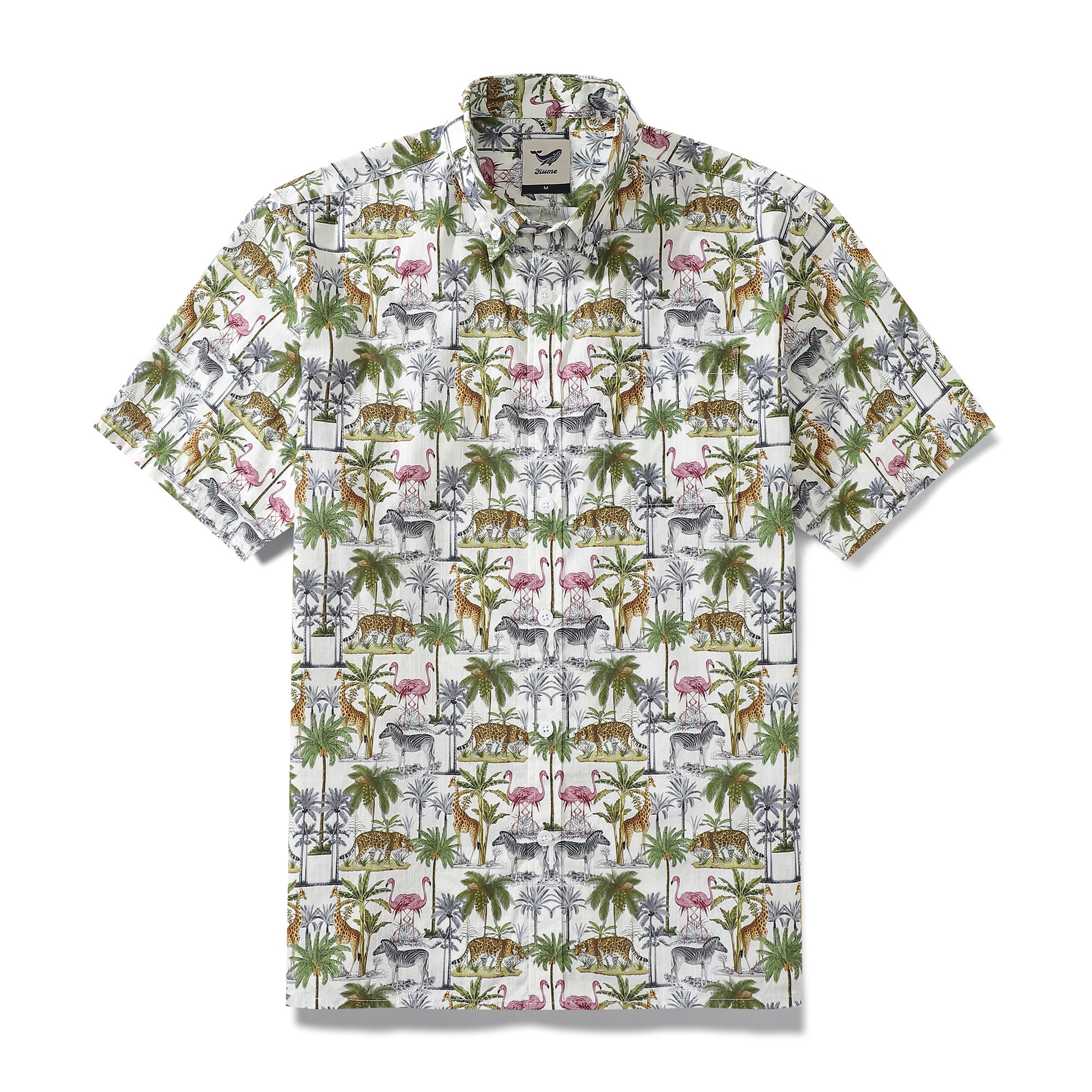 Men's Funky Hawaiian Shirt Mirror Animal Print Cotton Button-down