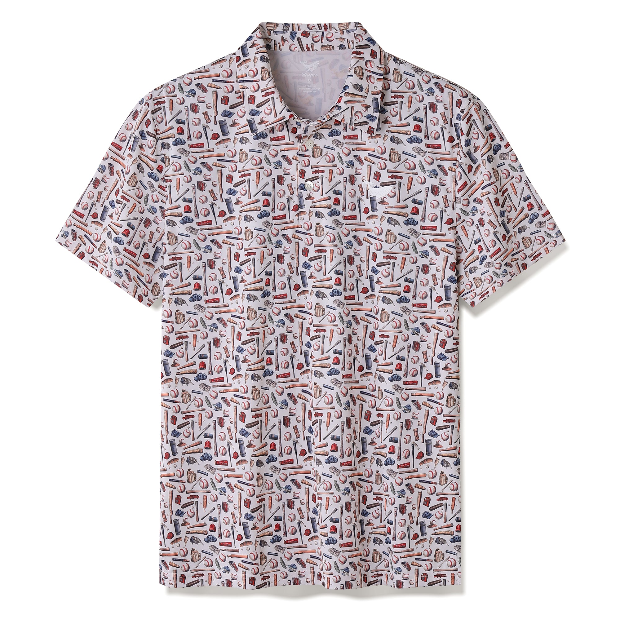 Men's Hawaiian Field of Dreams Print Short Sleeve Polo Shirt